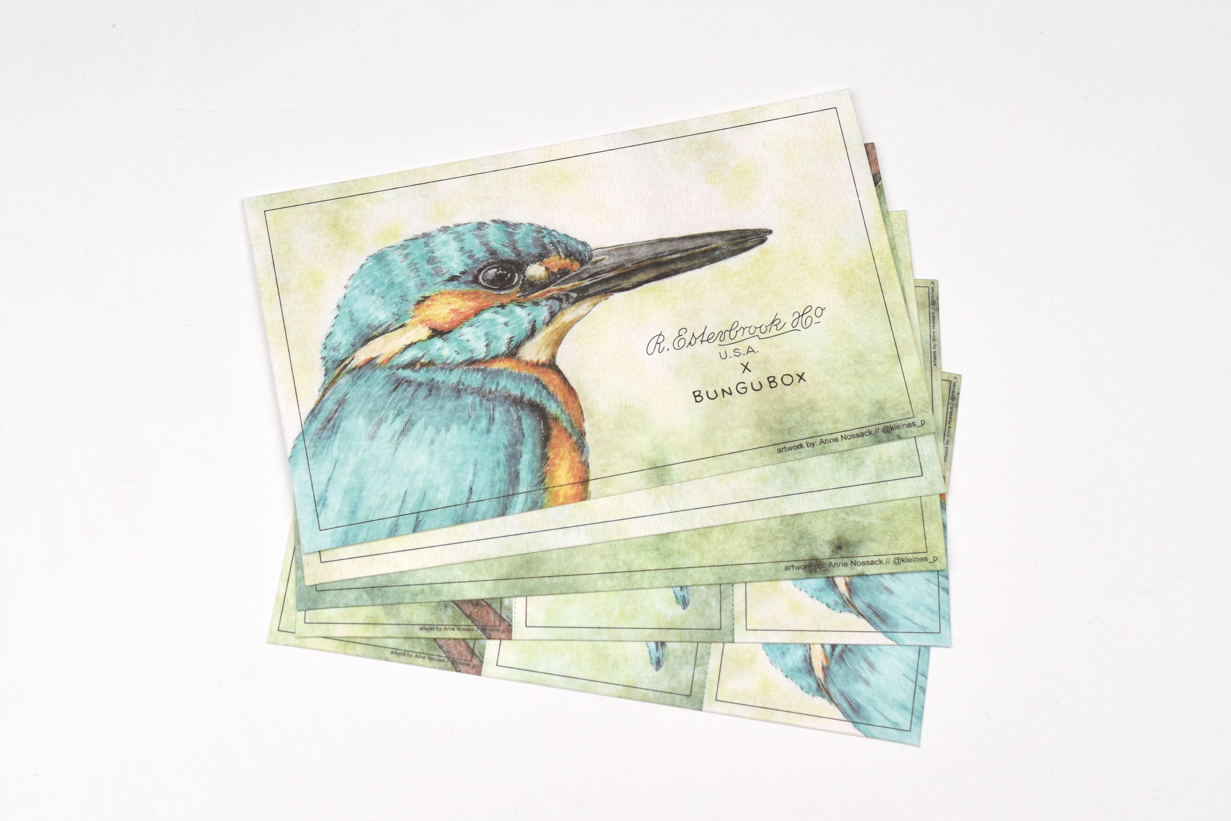 Esterbrook x BUNGUBOX Blotter Paper - Kachofugetsu Collection - Kingfisher - Limited Edition