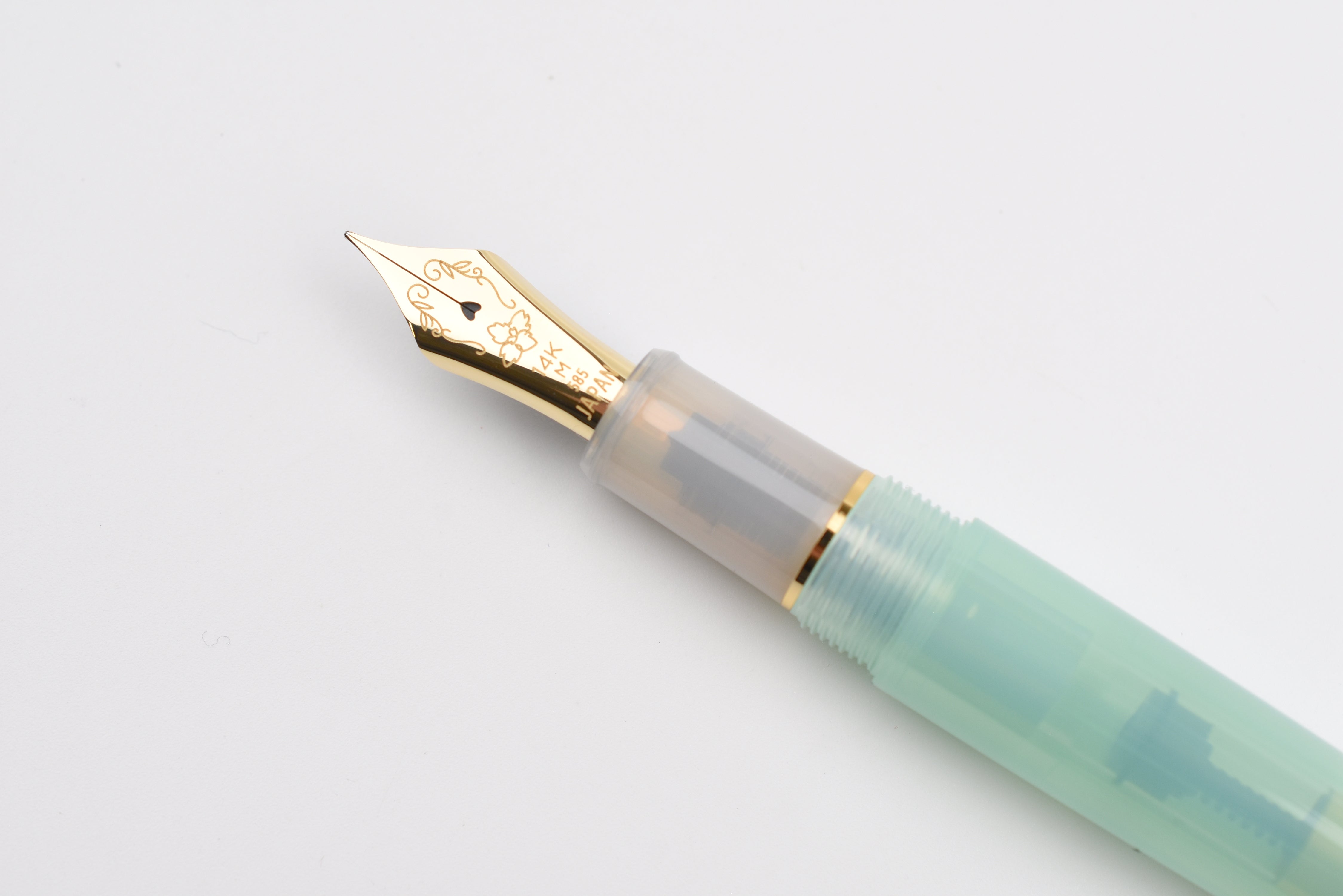 PLATINUM #3776 Peppermint-Tea 字幅F Peppermint Tea Fountain Pen NBC PLATINUM Nonble Nib F With