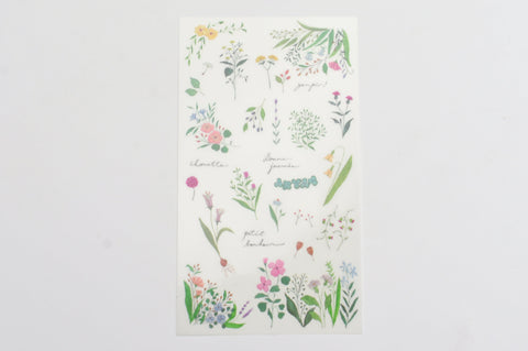 Midori Transfer Stickers for Journaling - Flowering Plants Motifs