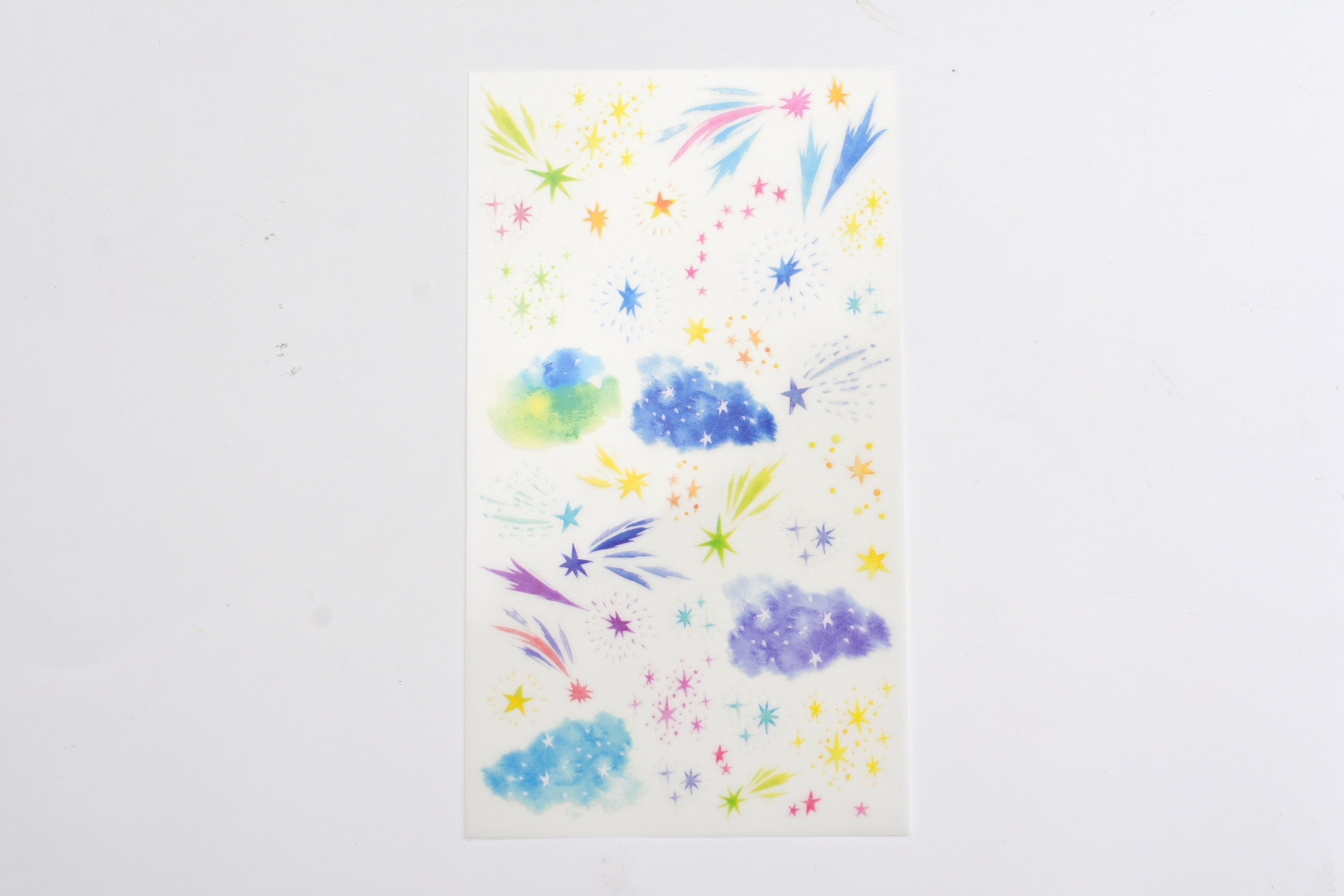 Midori Transfer Stickers for Journaling - Water Color Starry Sky Motifs