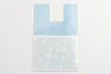 Midori Watermark Letter Set - Floral Pattern - Light Blue