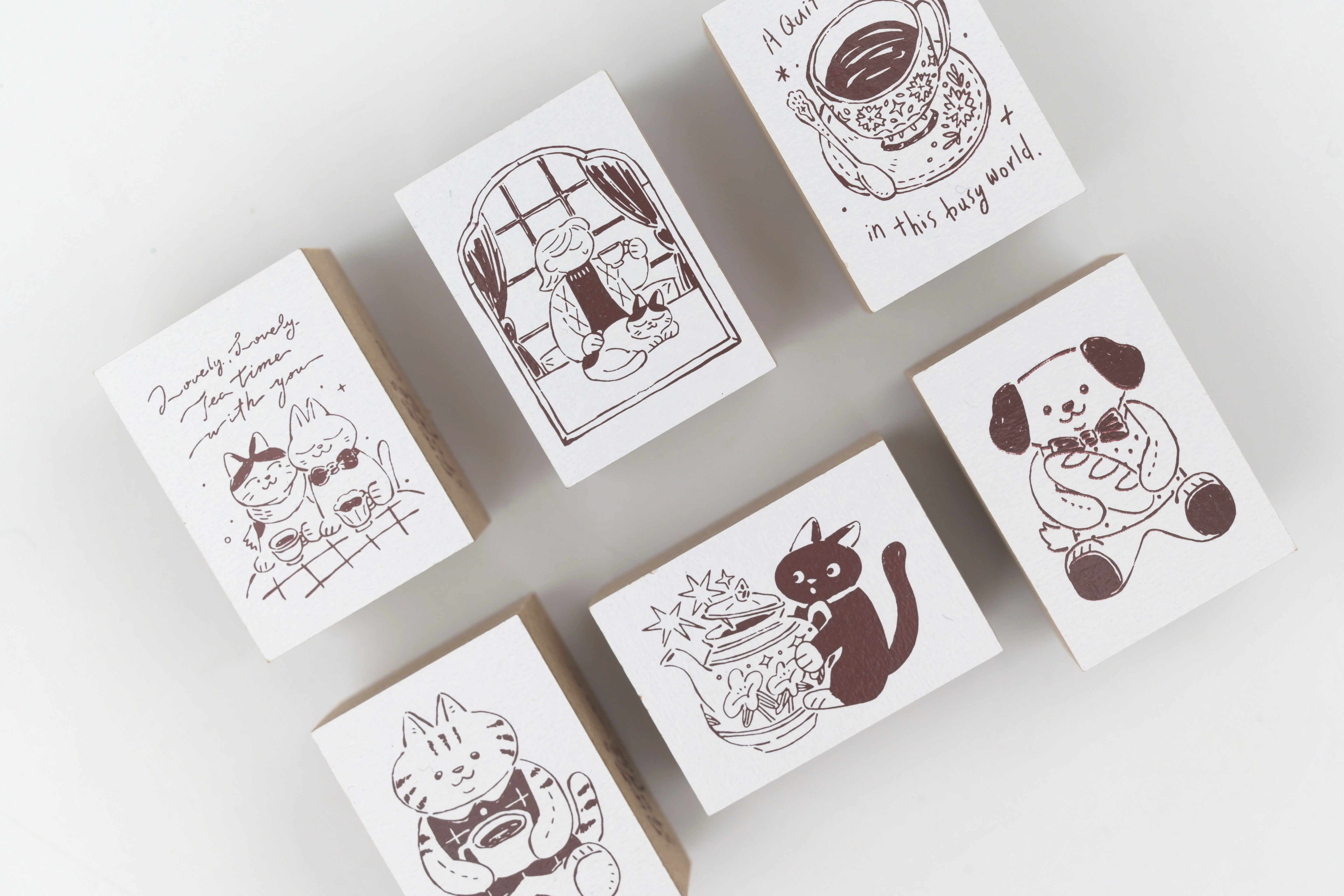 OURS Wooden Stamp - The Gift - Tea Room