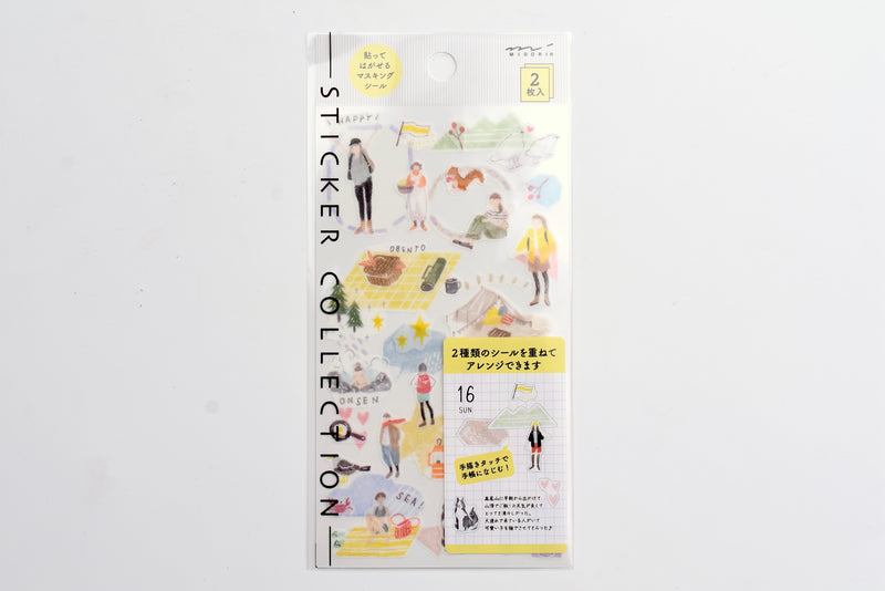 Midori 2 Sheets Planner Sticker - Hanging Out