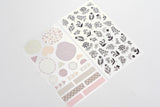 Midori 2 Sheets Planner Sticker - Monotone Flowers