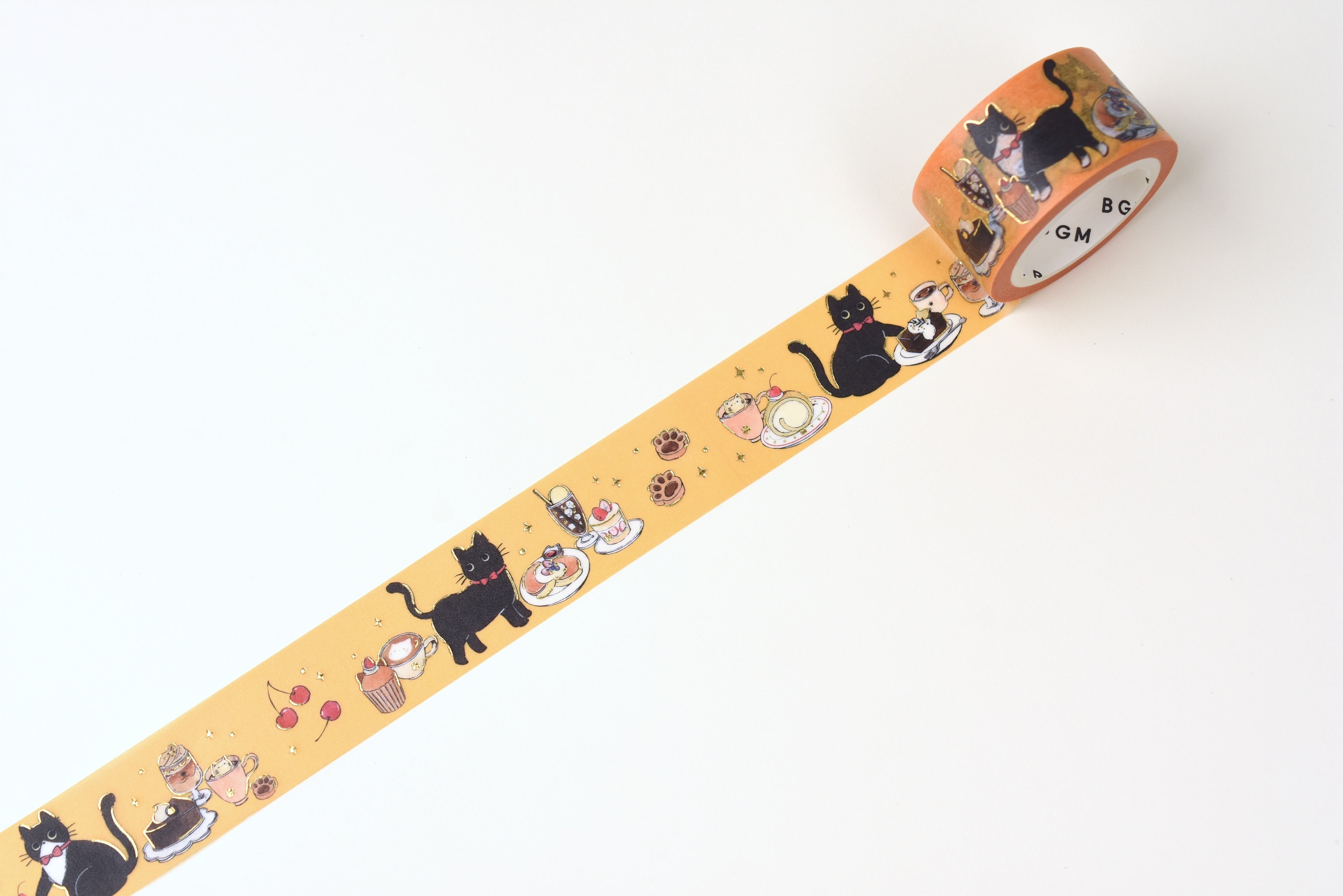BGM Washi Tape - Foil Stamping - Cafe Black Cat - Sweets Time