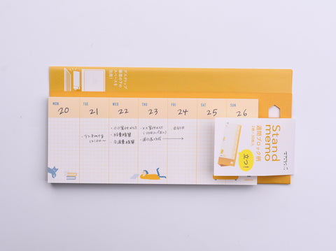 Midori Stand Memo Pad - Horizontal Type - Weekly Block