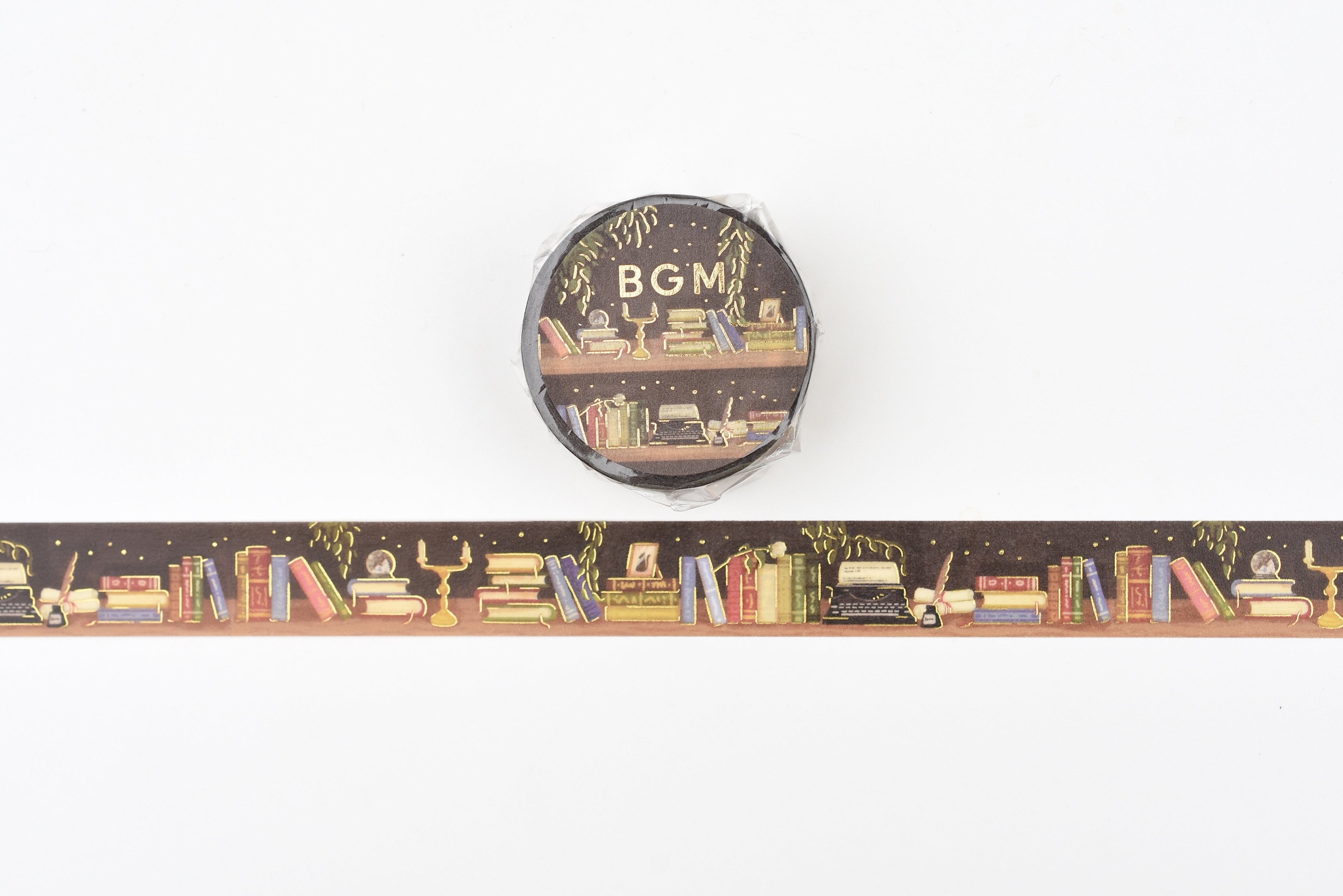 BGM Life Washi Tape - Foil Stamping - Late Night Bookshelf