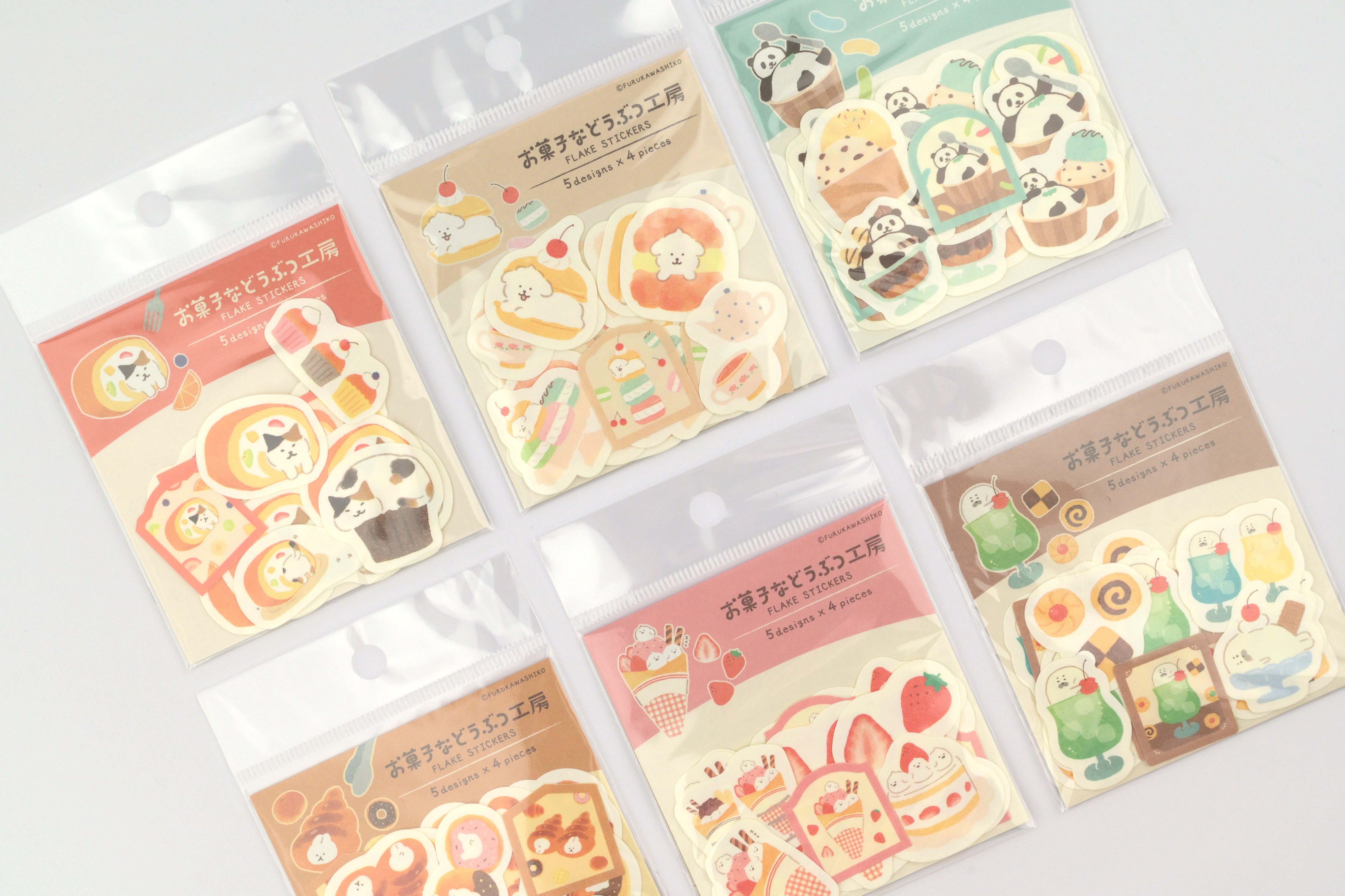 Furukawa Paper Flake Stickers - Sweets Animal Workshop - Vol. 3