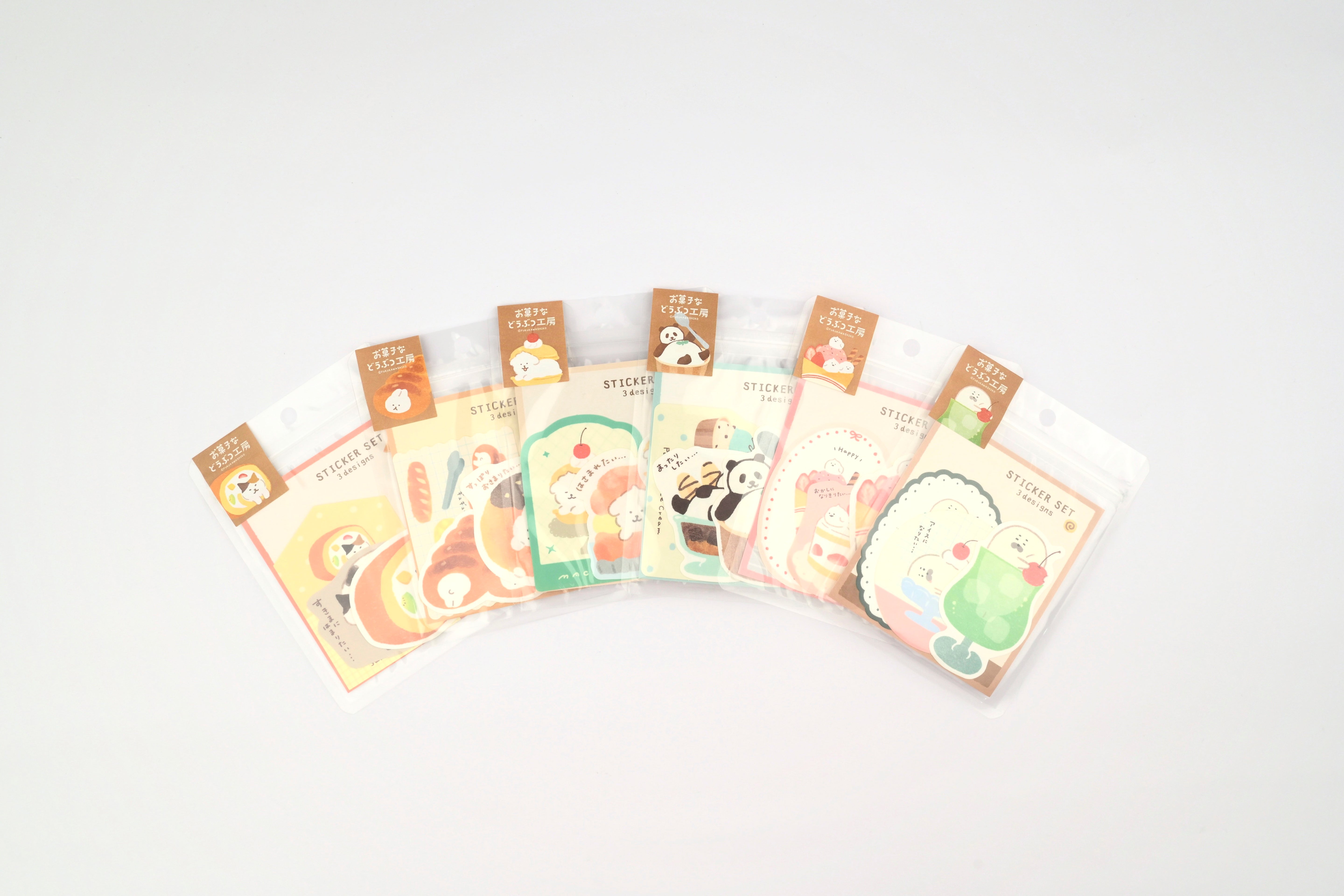 Furukawa Paper Stickers - Sweets Animal Workshop - Vol. 3 - Set of 3
