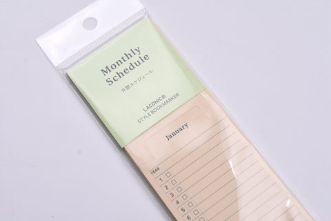 Laconic Style Bookmarker - Monthly