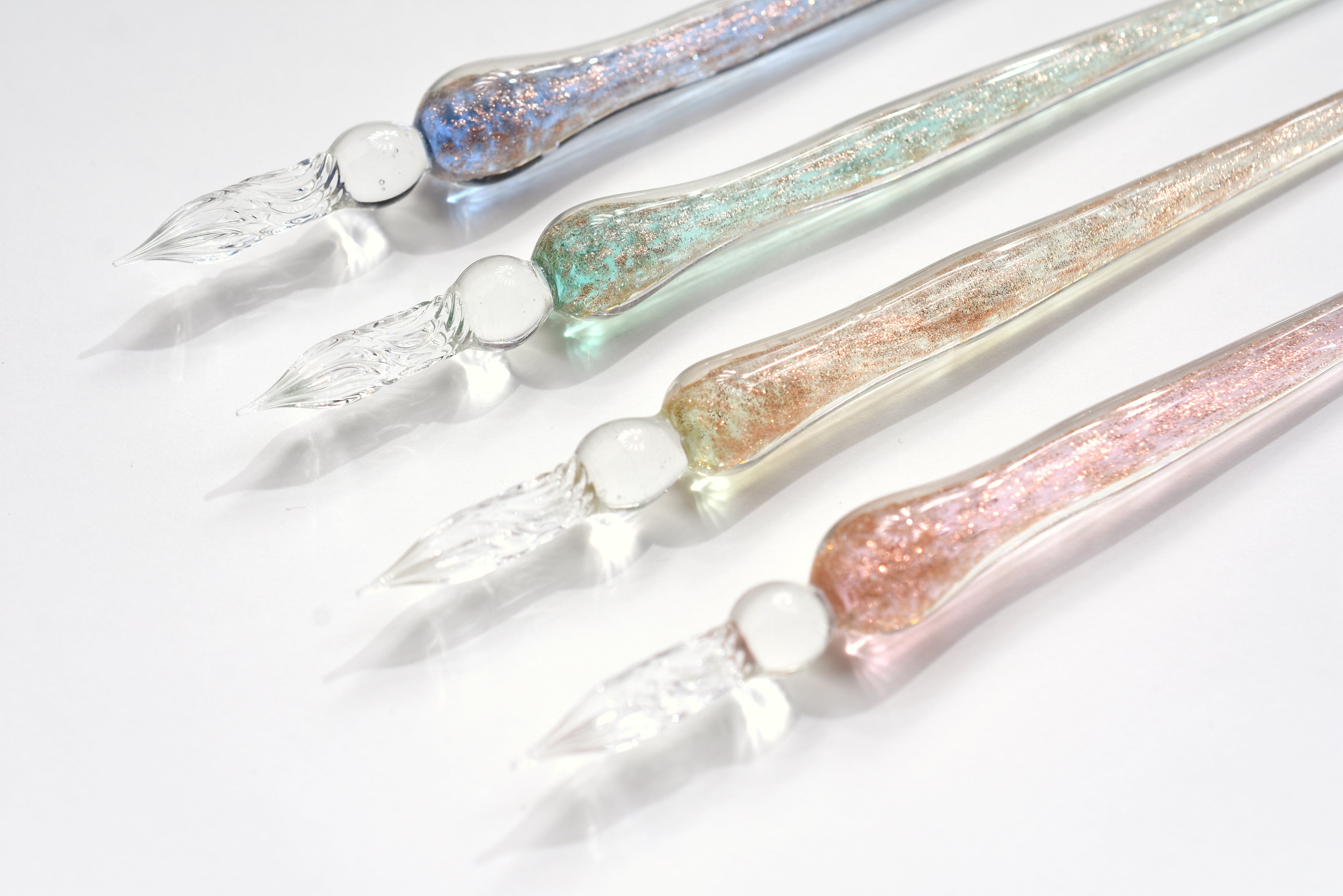 Teranishi Chemical GLAA-BL Guitar Glass Pen with Cap, Aurora Borealis, Peacock Blue | Nib Teranishi Chemical GLAA-BL Guitar Glass Pen with Cap, Aurora Borealis, Peacock Blue | Nib