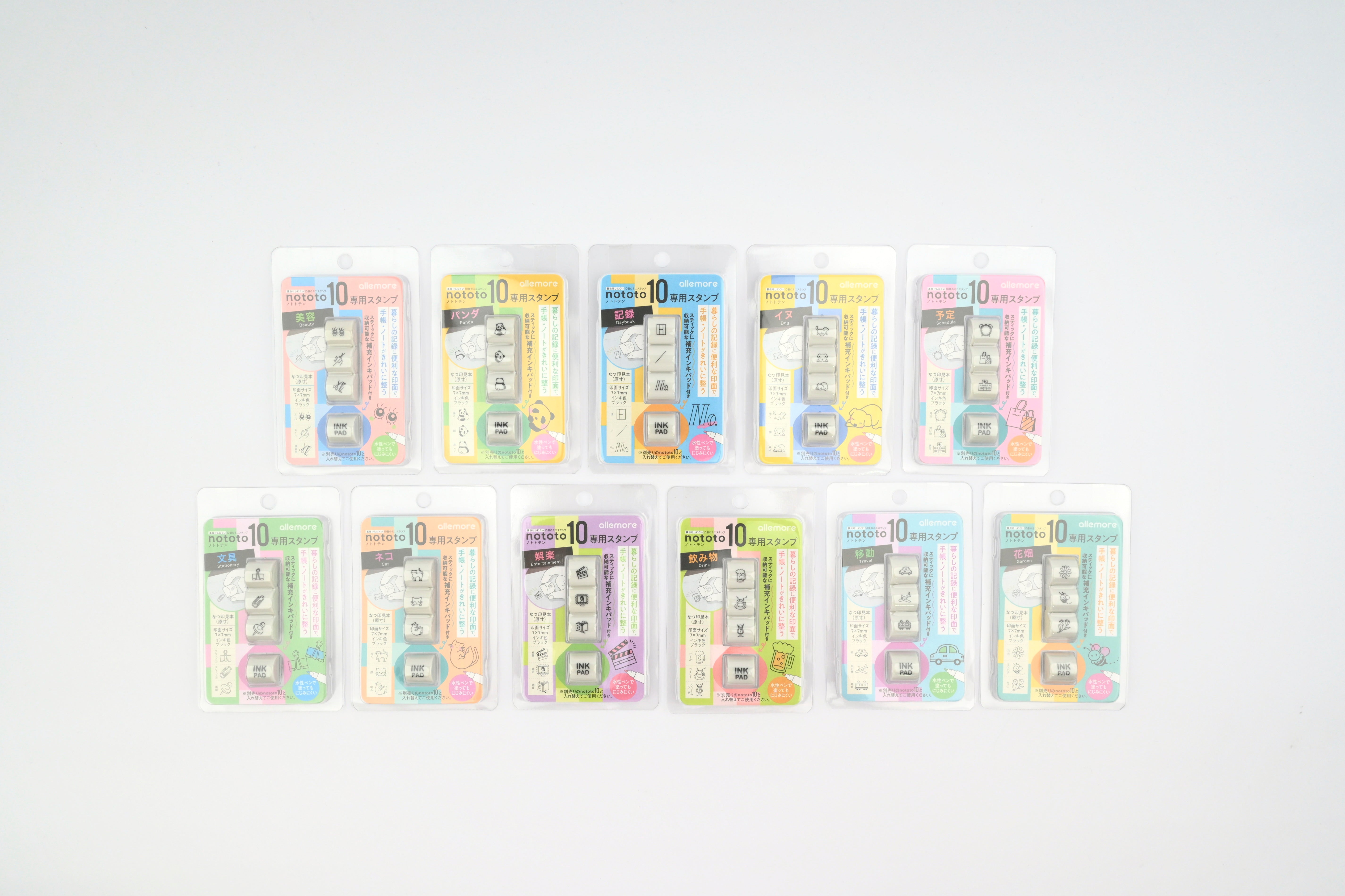 Shachihata Allemore Nototo 10 Mini Stamp - Set of 3