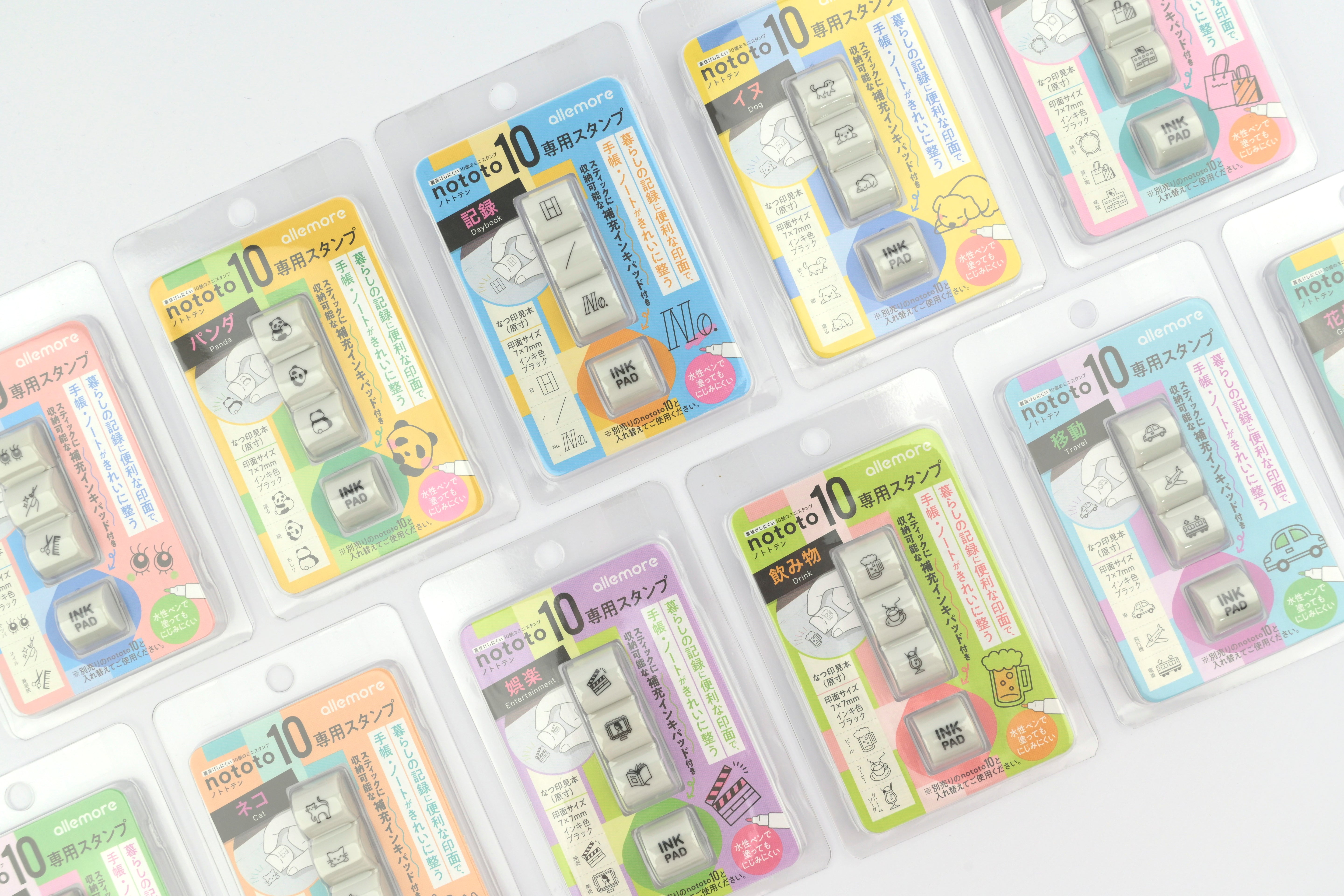 Shachihata Allemore Nototo 10 Mini Stamp - Set of 3