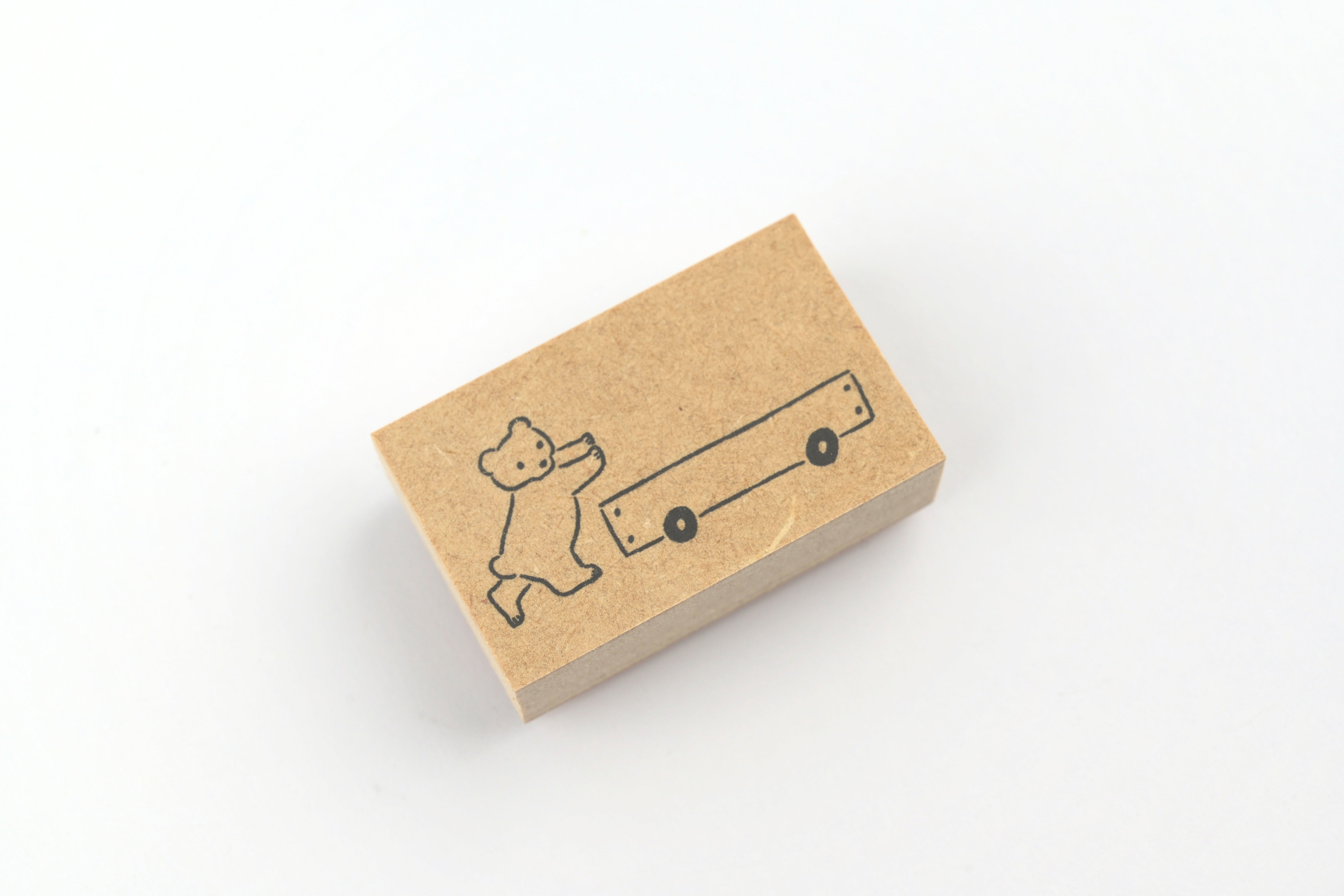 Stamp Marche Rubber Stamp - Labetomo - Bear Cart