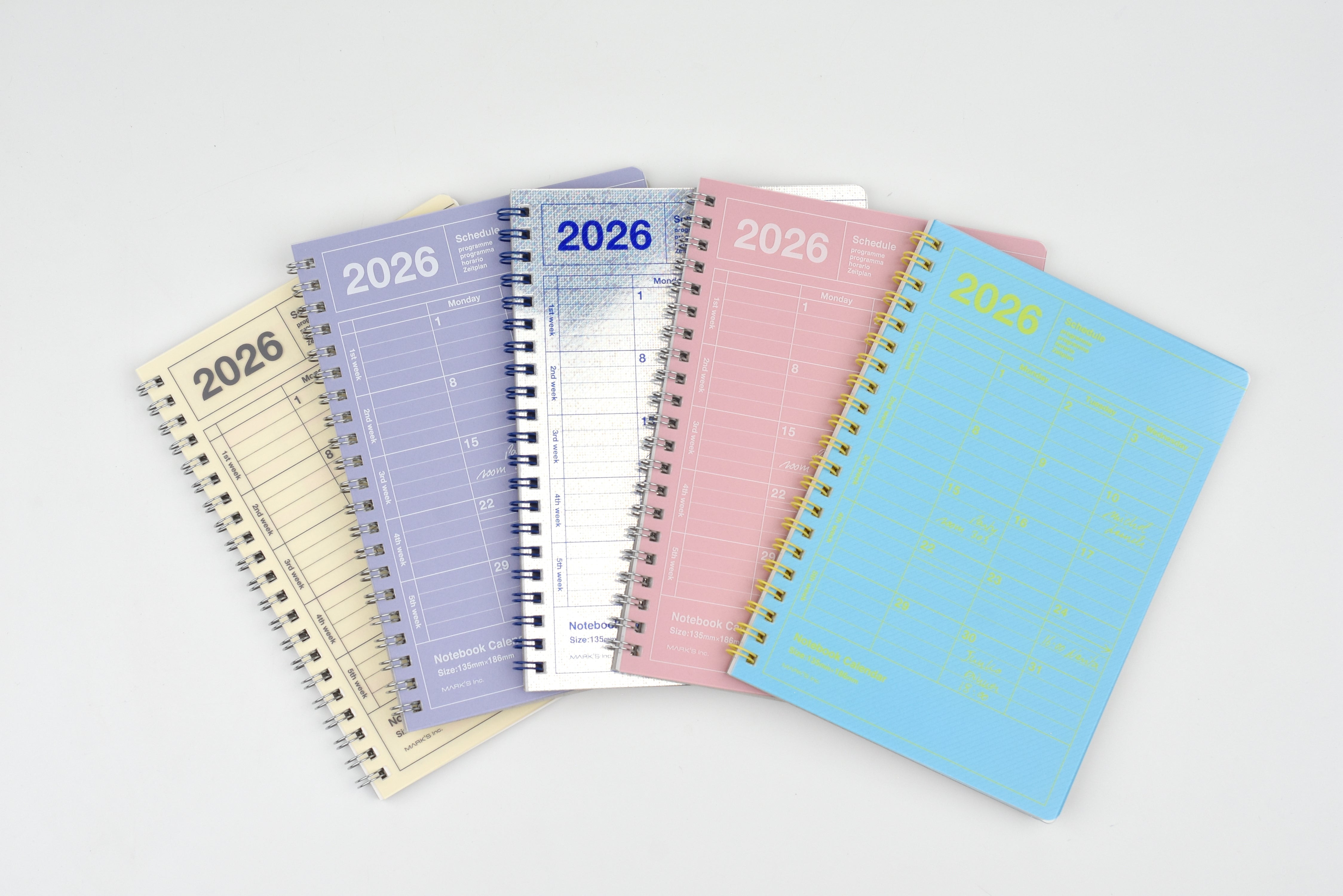 Mark's 2026 Notebook Calendar - Vertical - Monthly Block - B6
