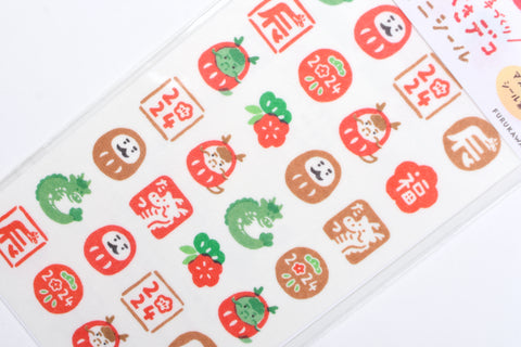 Furukawa New Year Postcard Deco Sticker - Dragon Stamps