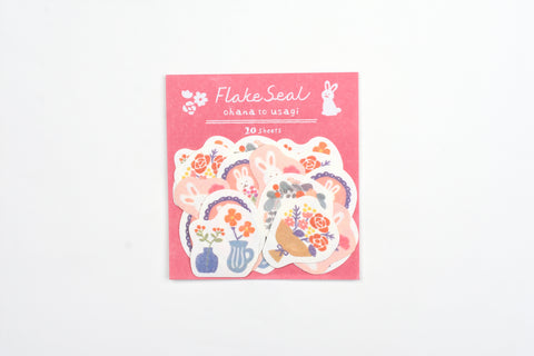 Furukawa Paper Flake Stickers - Flower and Rabbit