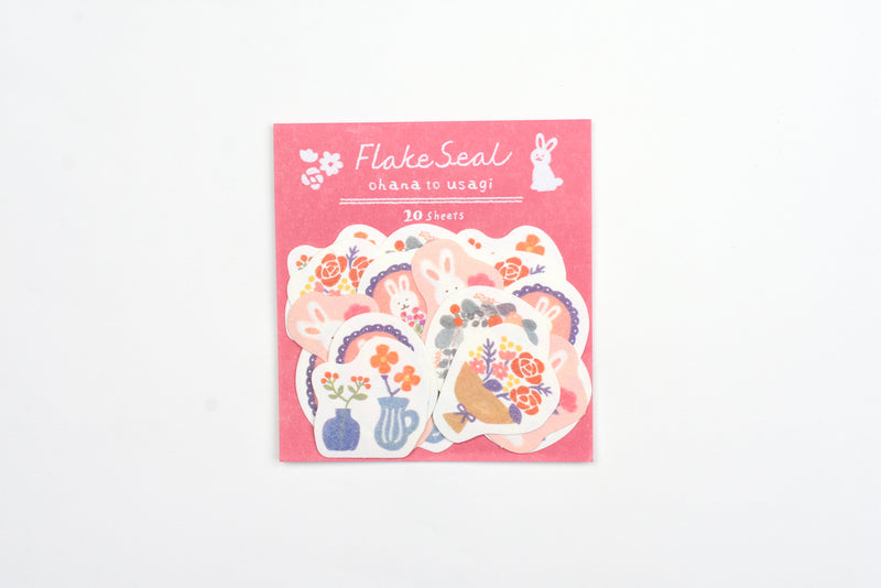 Furukawa Paper Flake Stickers - Flower and Rabbit