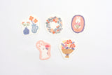 Furukawa Paper Flake Stickers - Flower and Rabbit