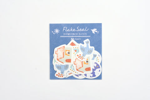 Furukawa Paper Flake Stickers - Sparkle and Bird