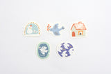 Furukawa Paper Flake Stickers - Sparkle and Bird