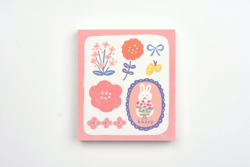 Furukawa Paper Memo Pad - Flower and Rabbit