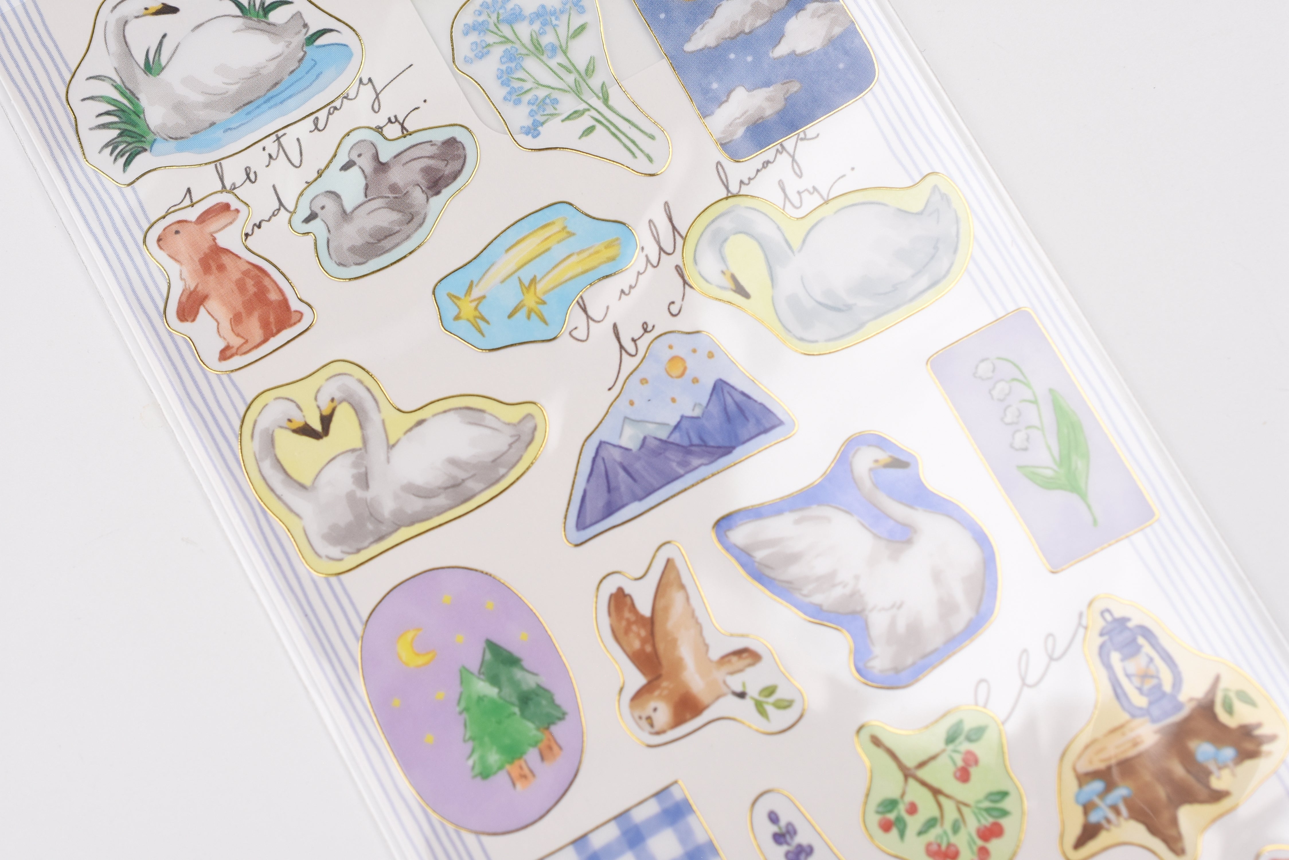 Mind Wave Sticker Sheet - With Animals - Swan