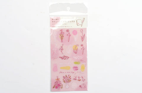 Furukawa Planner Collage Sticker - Pink Flower