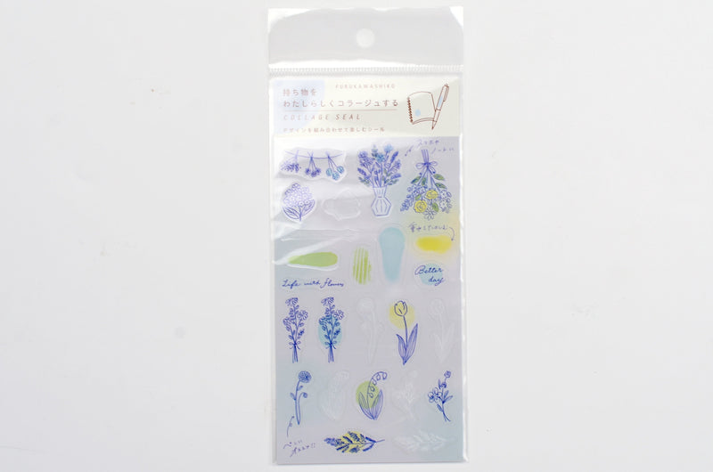 Furukawa Planner Collage Sticker - Blue Flower