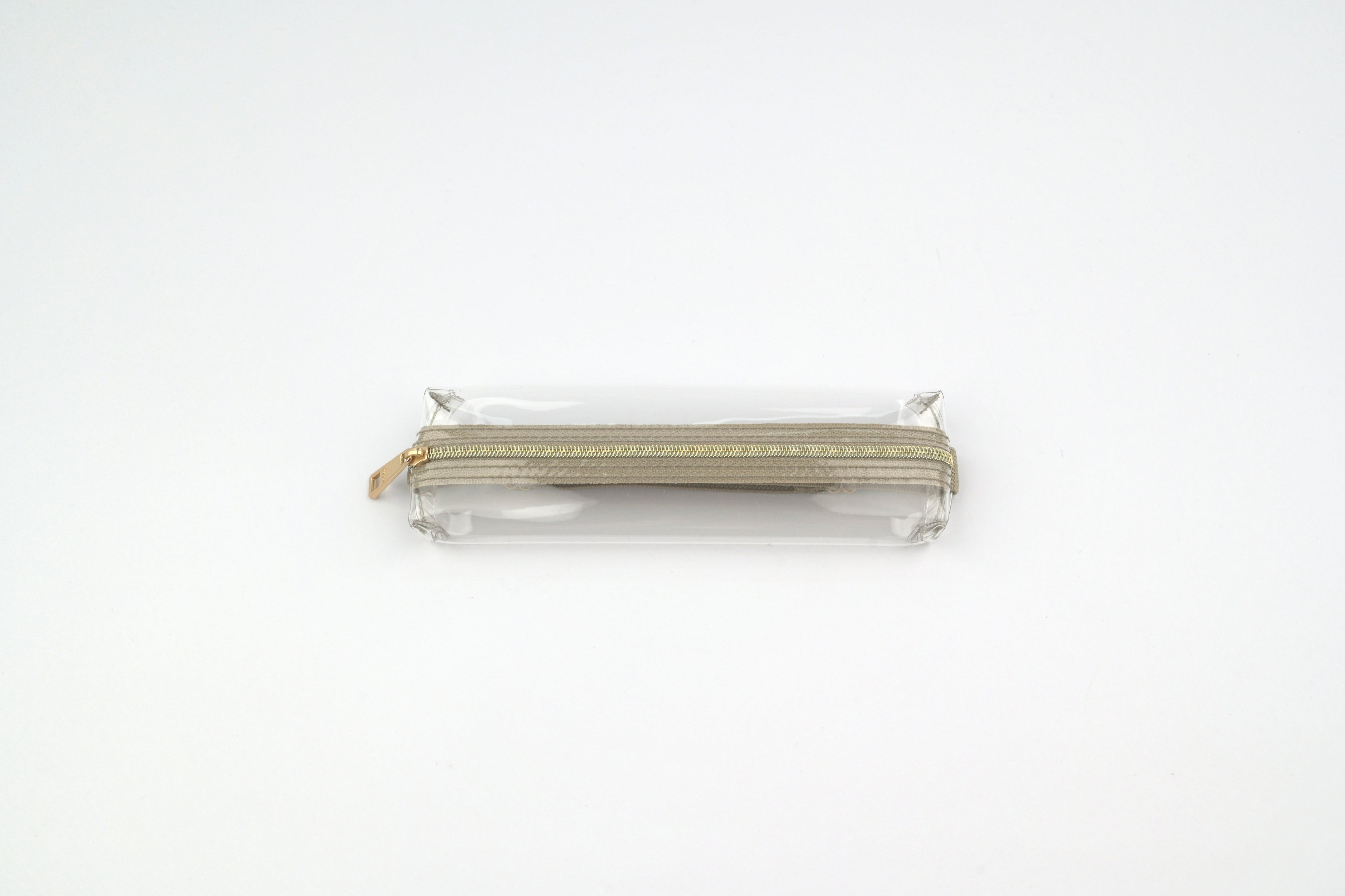 Midori Book Band Pen Case - Transparent x Beige