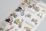 Kamio Illustrated Picture Book Stickers - Honda Motorcycle