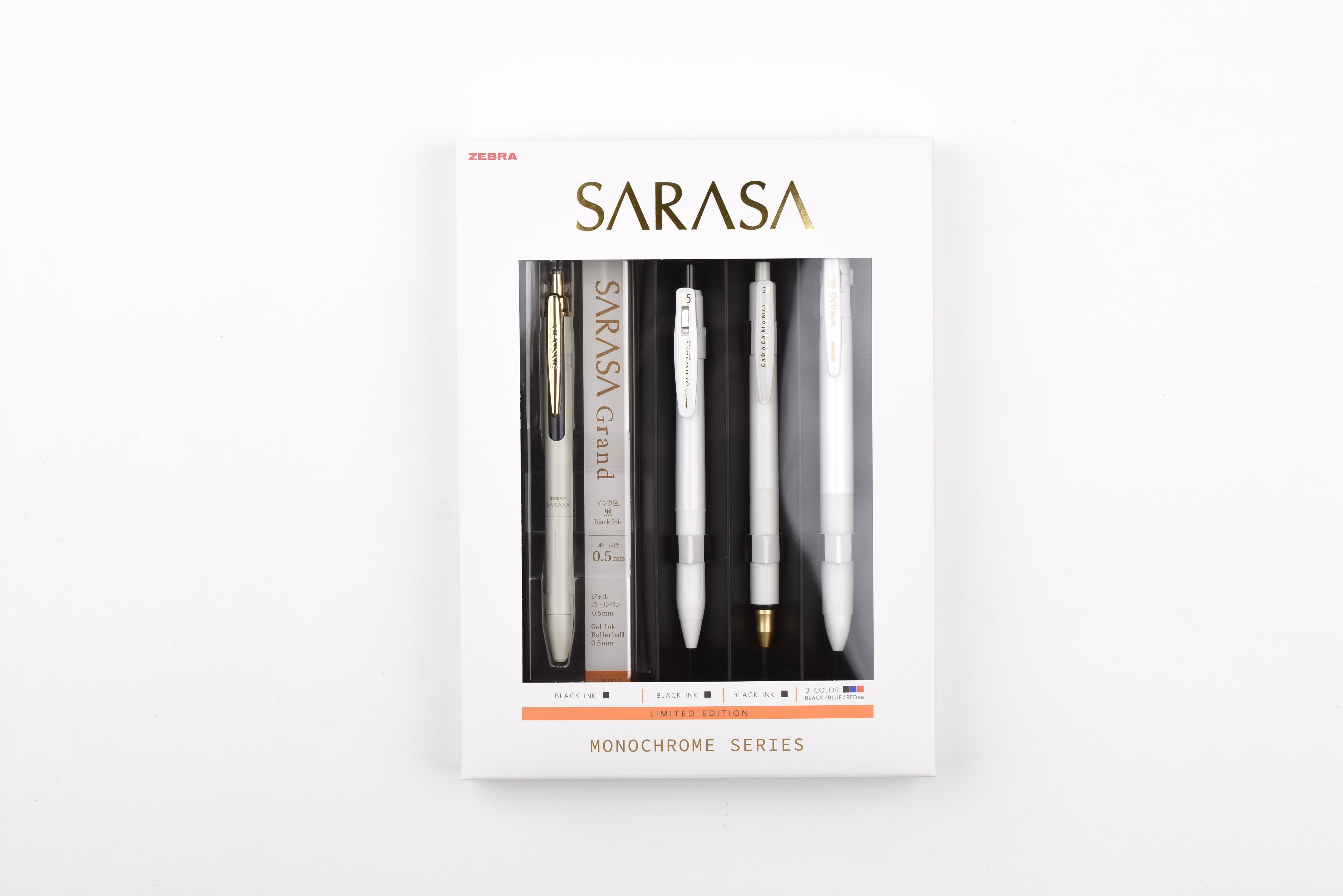 Zebra SARASA - Monochrome Series - White Set - Limited Edition