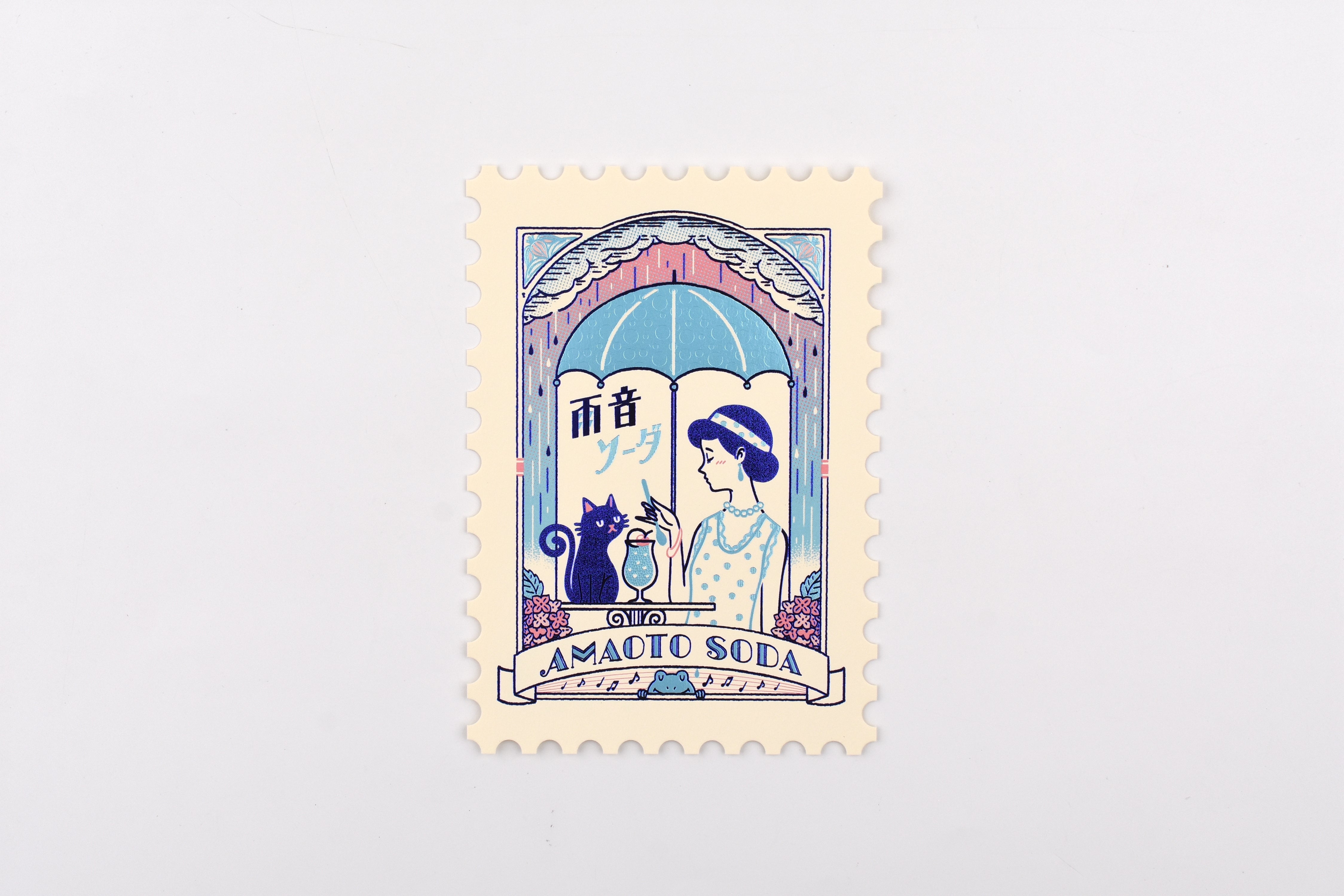 ROKKAKU x Ob1 Postcard - Rain Sound Soda