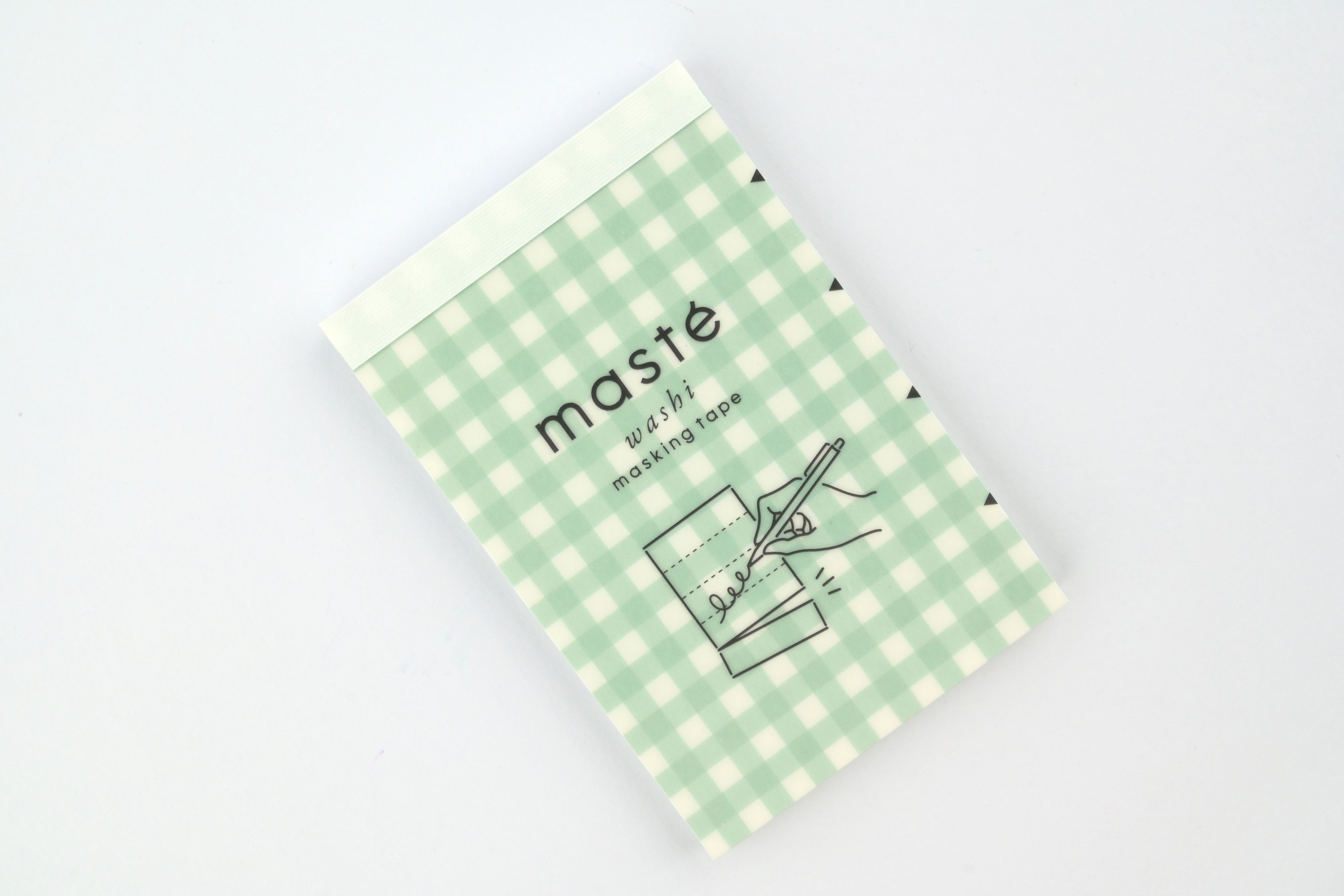 Mark's Masté Writable Perforated Washi Tape Sheets - Gingham Check Mint