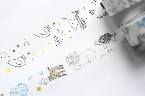 Classiky - Irago Tomomi Masking Tape - Beasts and Starlit Sky - Set of 2