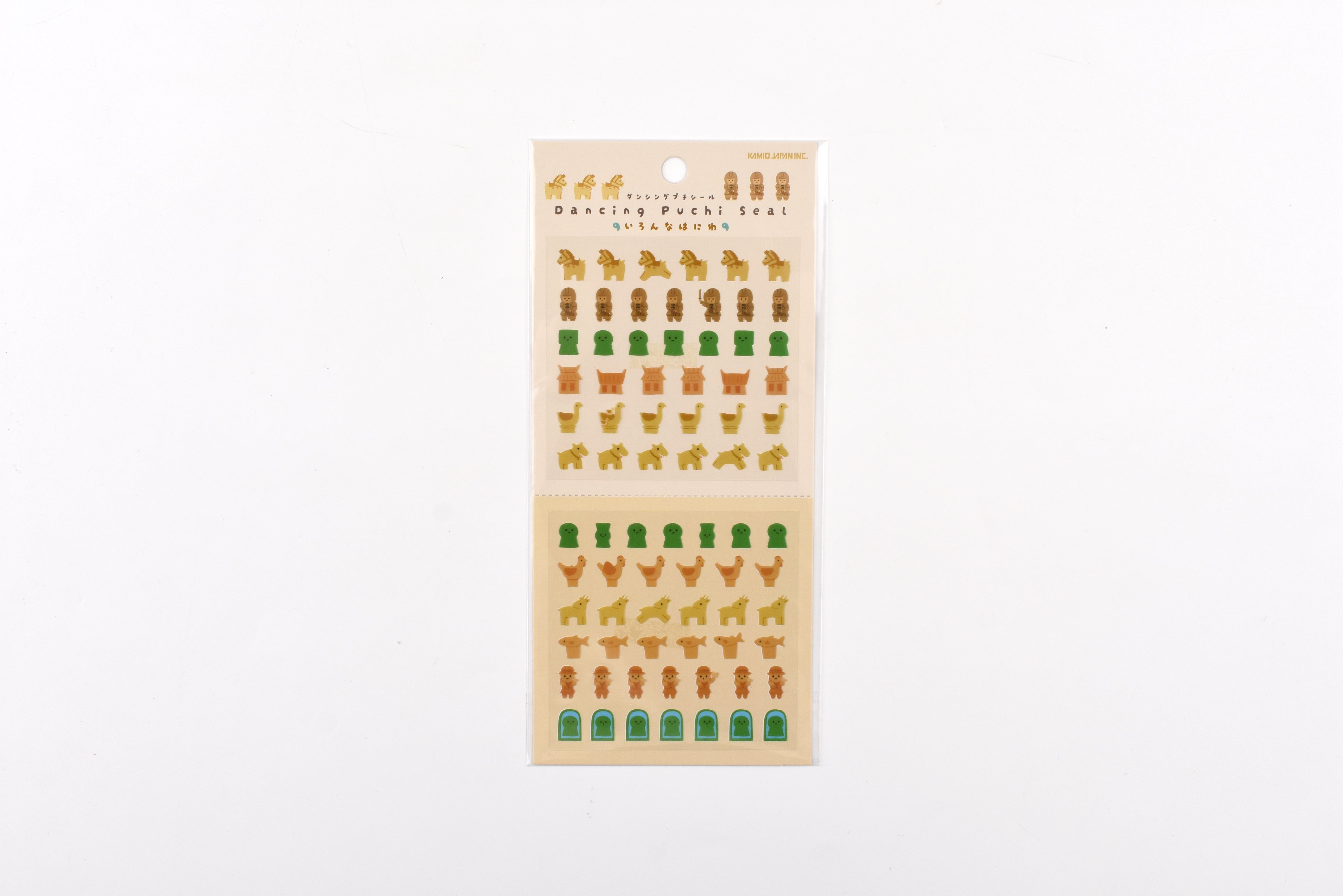 Kamio Sticker Sheet - Dancing Puchi - Various Haniwa
