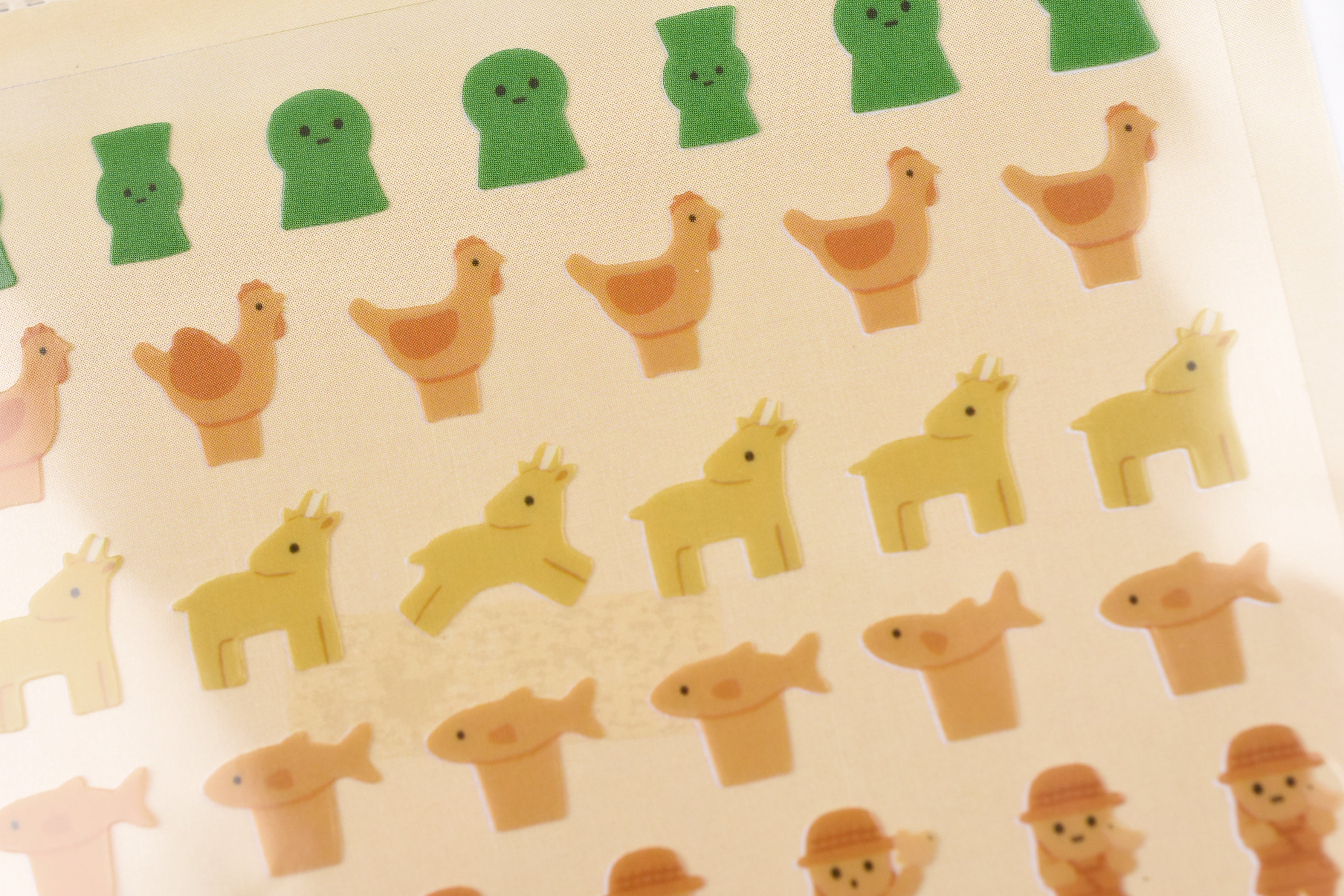 Kamio Sticker Sheet - Dancing Puchi - Various Haniwa