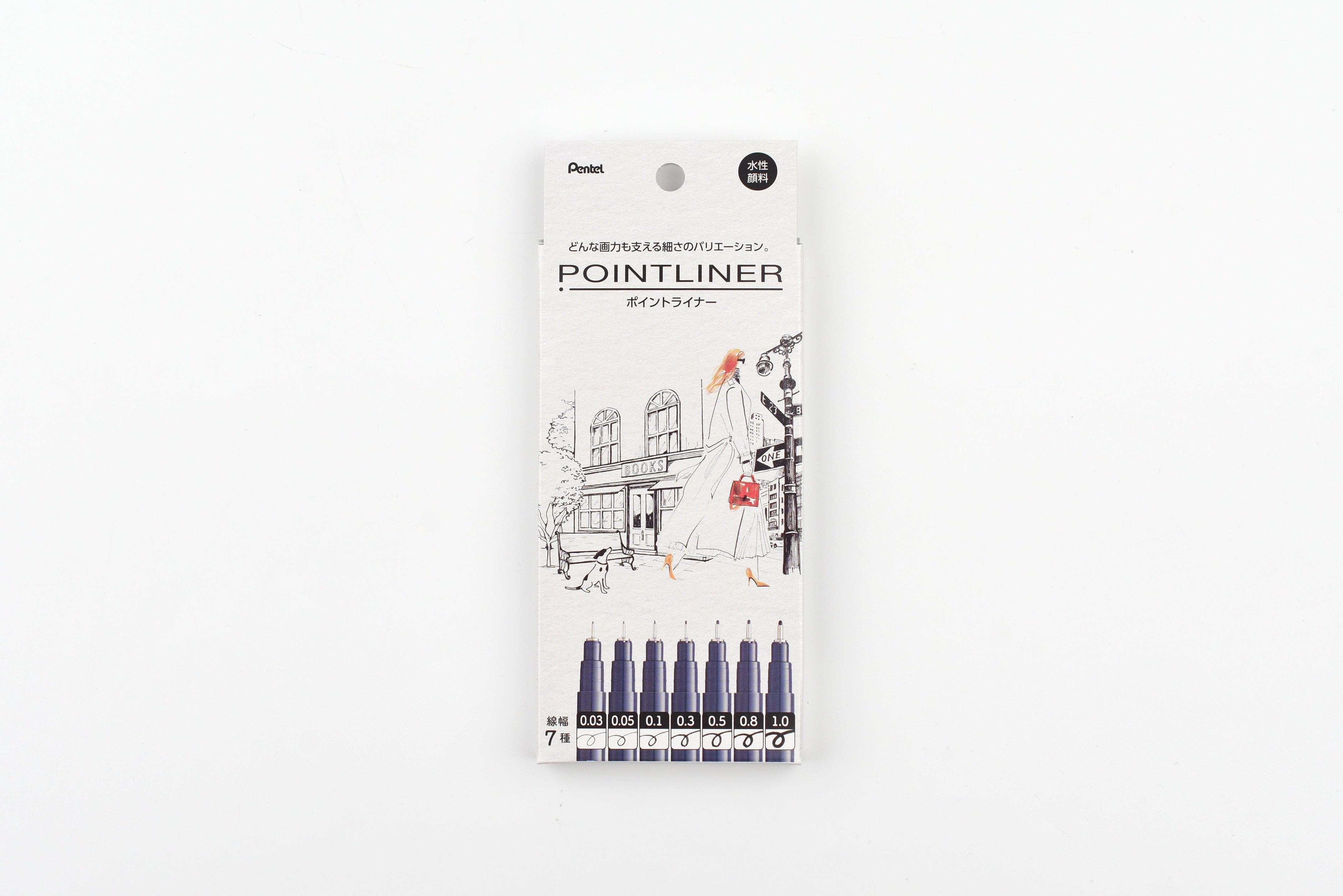 Pentel Pointliner Pen - Set of 7