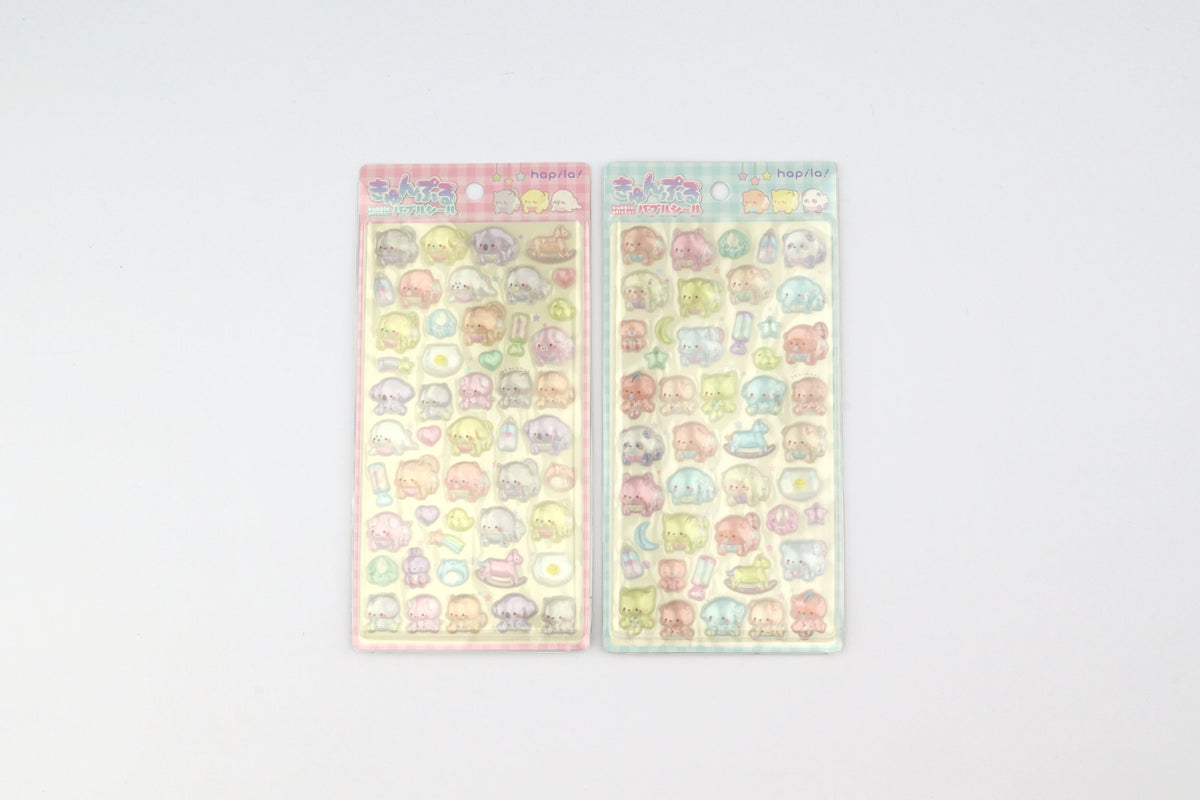 Hapila Kyunpuru Bubble Stickers - Baby Animals - Set of 2