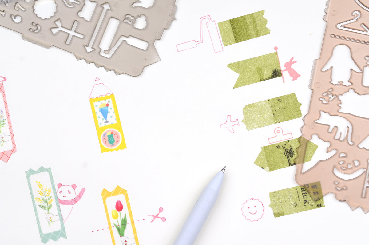 Kutsuwa Mastemplate - Washi Tape Cutter & Stencil – Yoseka Stationery