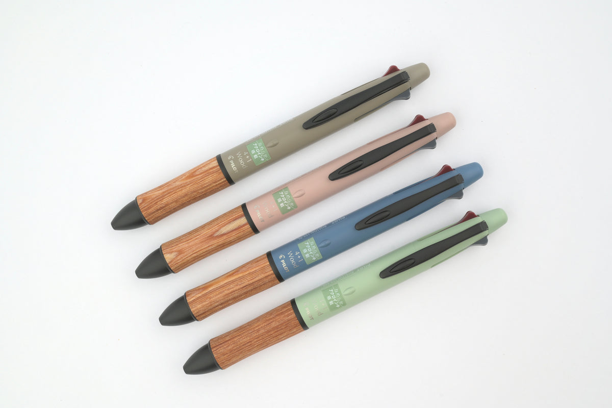 Pilot 4+1 Wood Multi Pen - Earth Color -  0.5 mm
