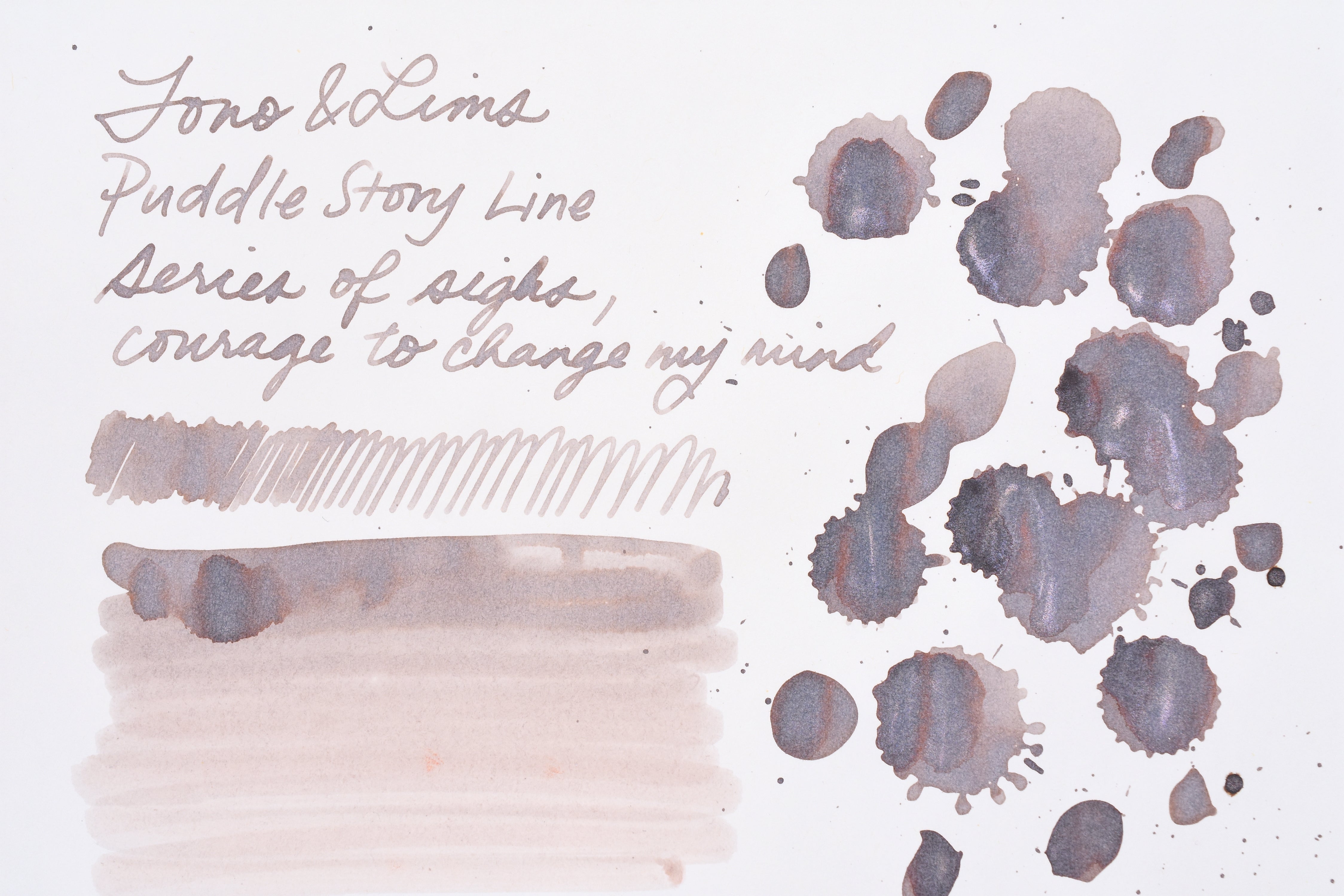 Tono & Lims Ink Bottle - Puddle Story Line - Series of Sighs, Courage to Change My Mind - 30ml