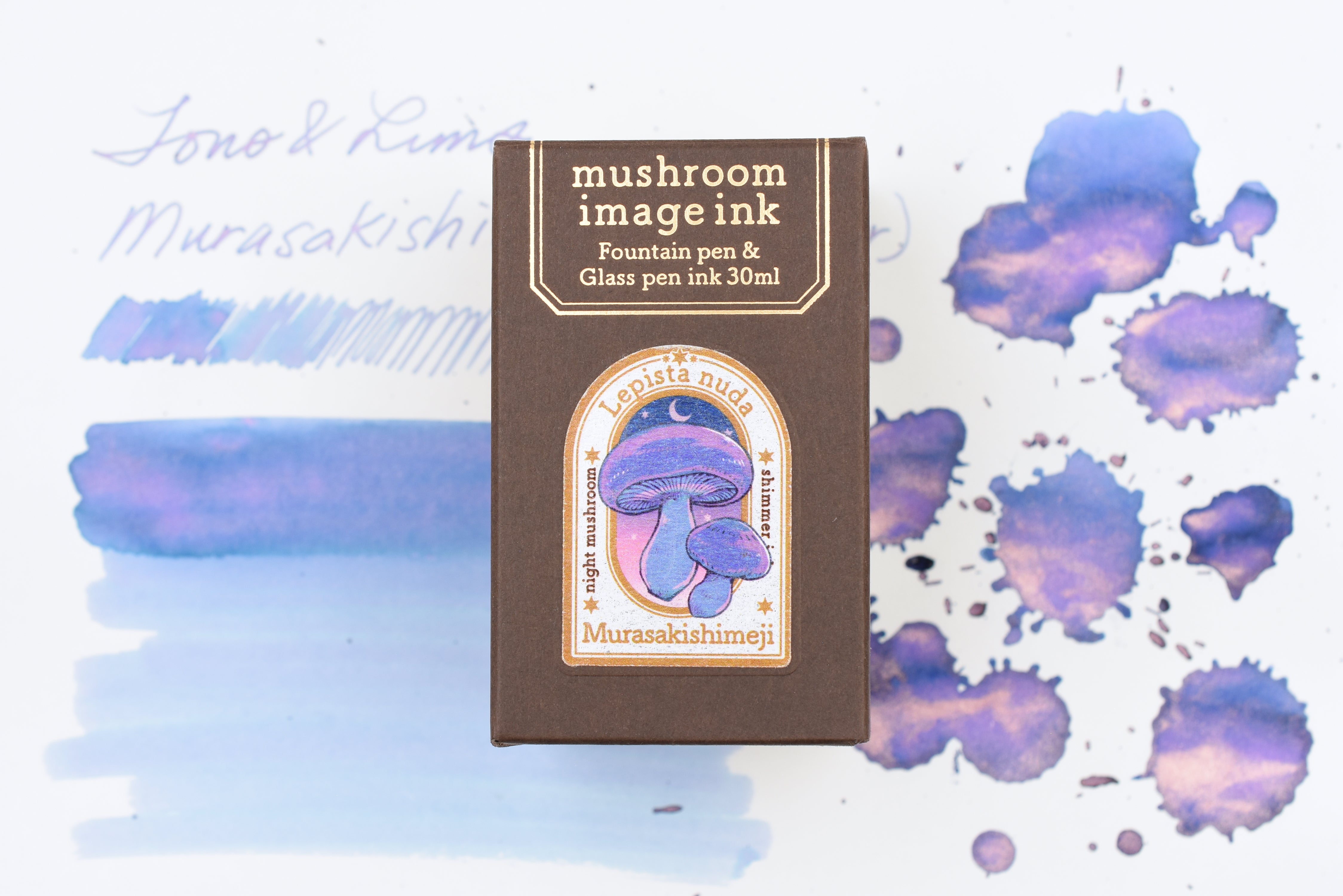 Tono & Lims Ink Bottle - Special Collaboration - mushroom image ink murasakishimeji shimmer - 30ml