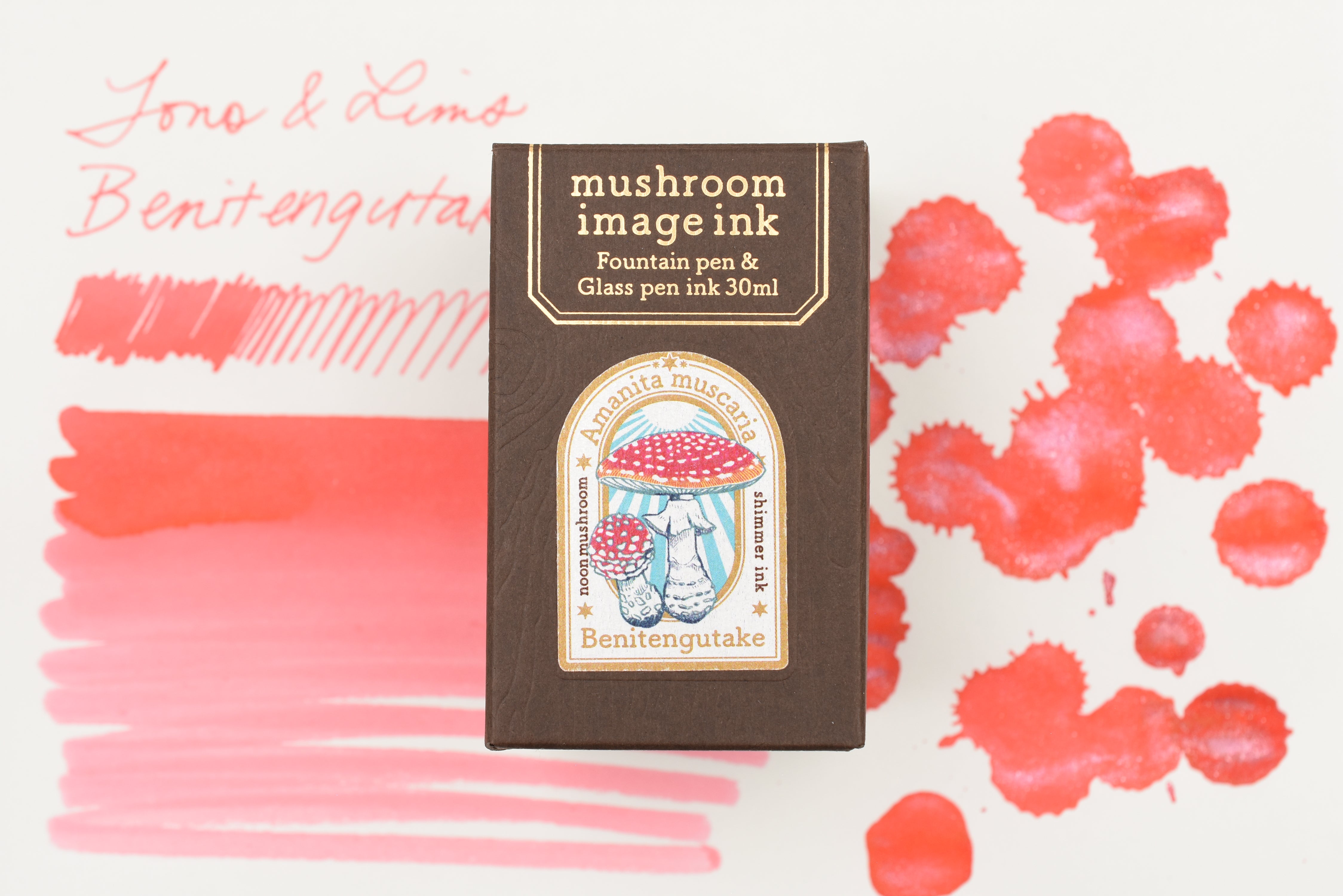 Tono & Lims Ink Bottle - Special Collaboration - mushroom image ink benitengutake shimmer - 30ml