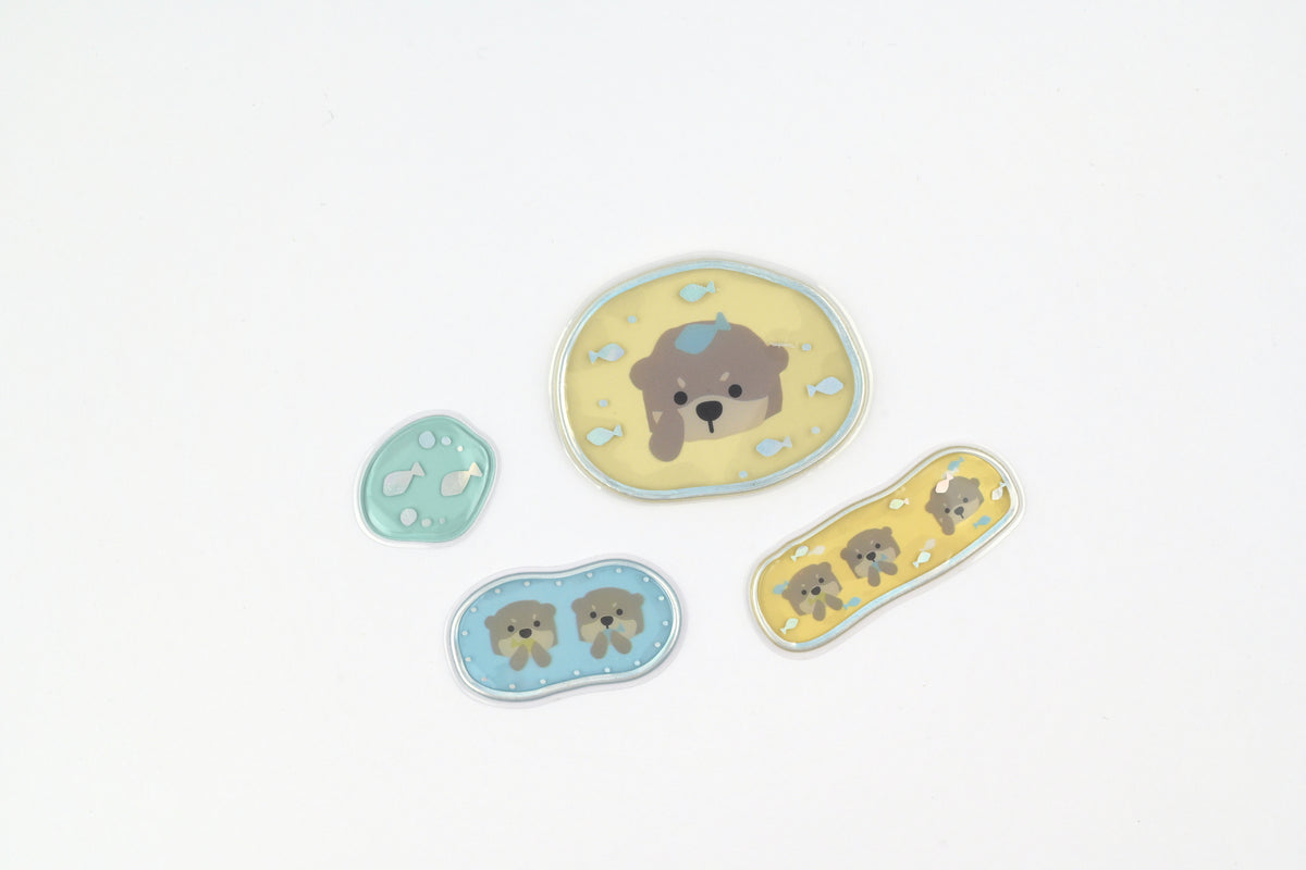 LABCLIP Clear Flake Stickers - Trio Animals - Small-clawed Otter