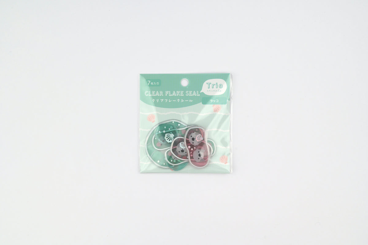 LABCLIP Clear Flake Stickers - Trio Animals - Sea Otter