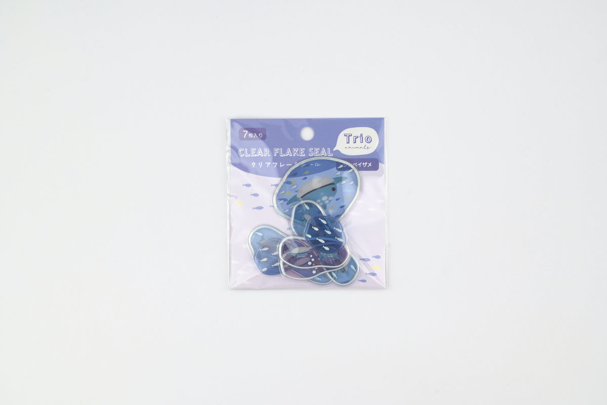 LABCLIP Clear Flake Stickers - Trio Animals - Whale Shark