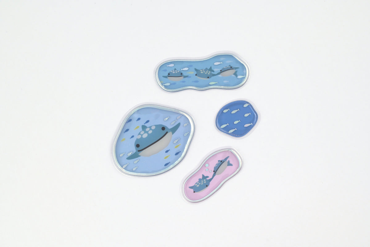 LABCLIP Clear Flake Stickers - Trio Animals - Whale Shark