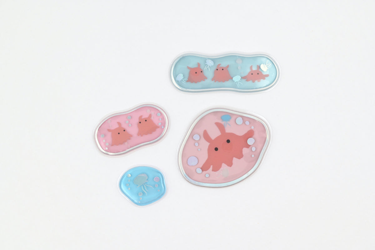 LABCLIP Clear Flake Stickers - Trio Animals - Flapjack Octopus