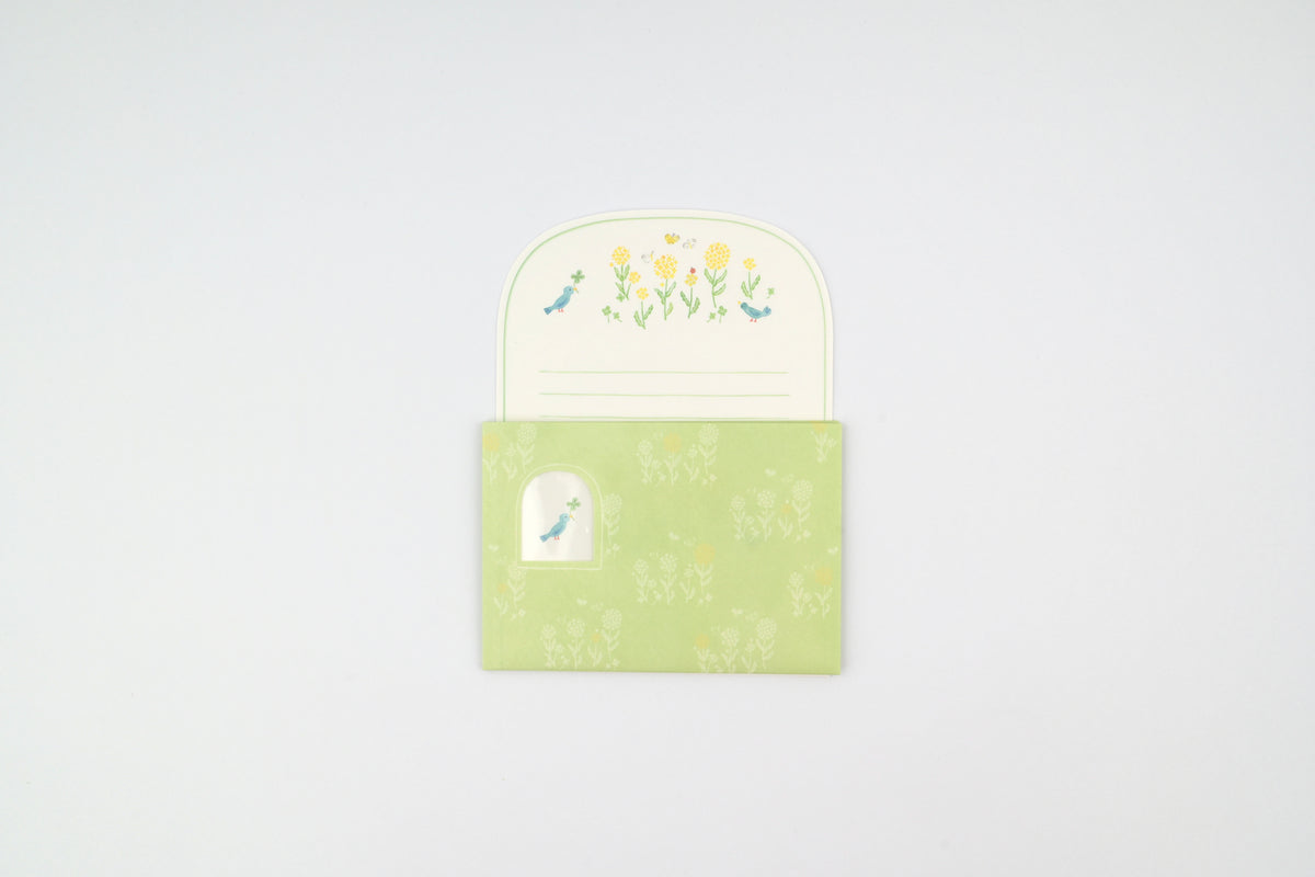Ryu-Ryu x Honjo Ayako Letter Set - Pale Watercolor - Blue Bird
